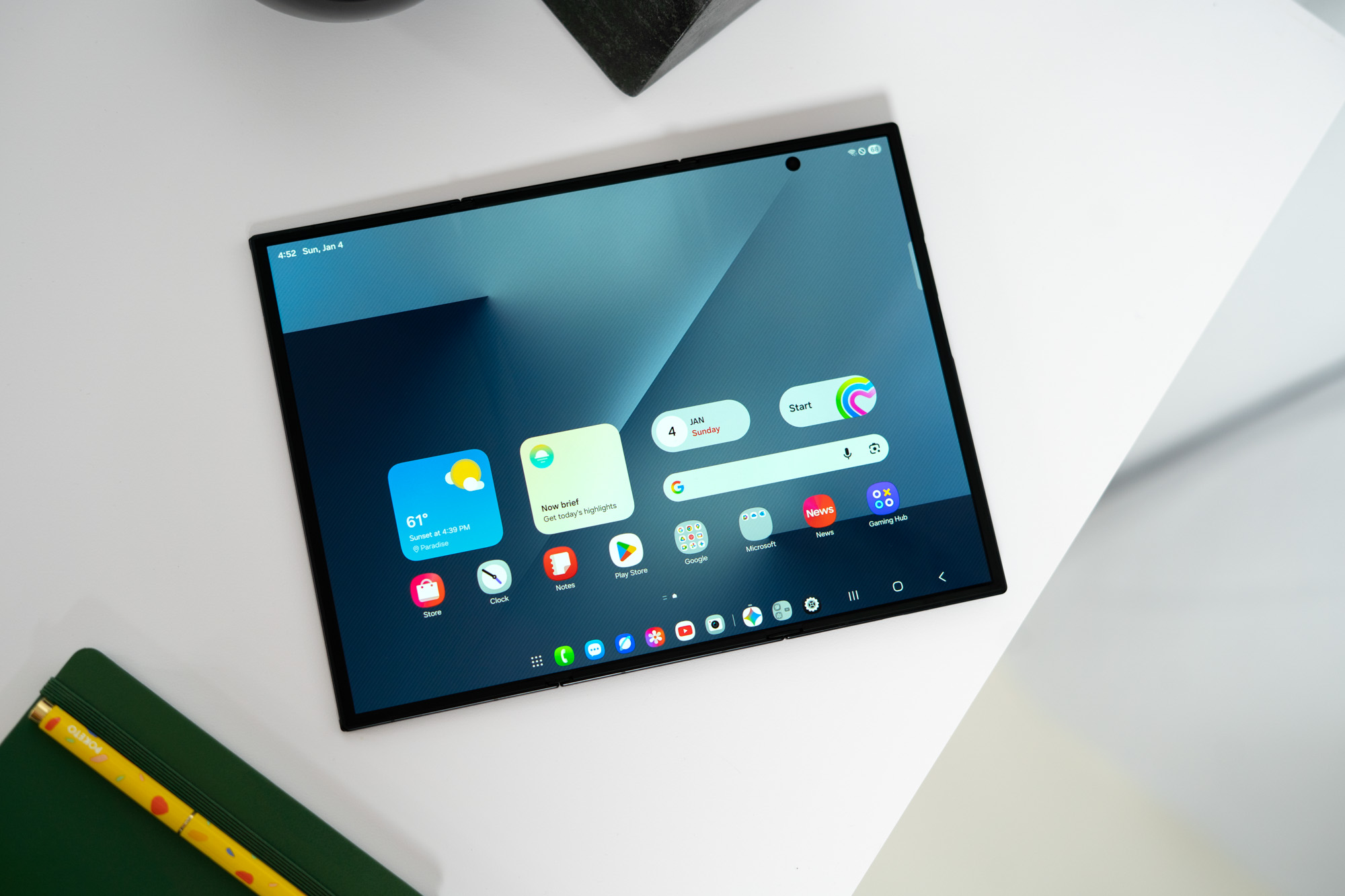 Samsung Galaxy Z Trifold showing inner screen