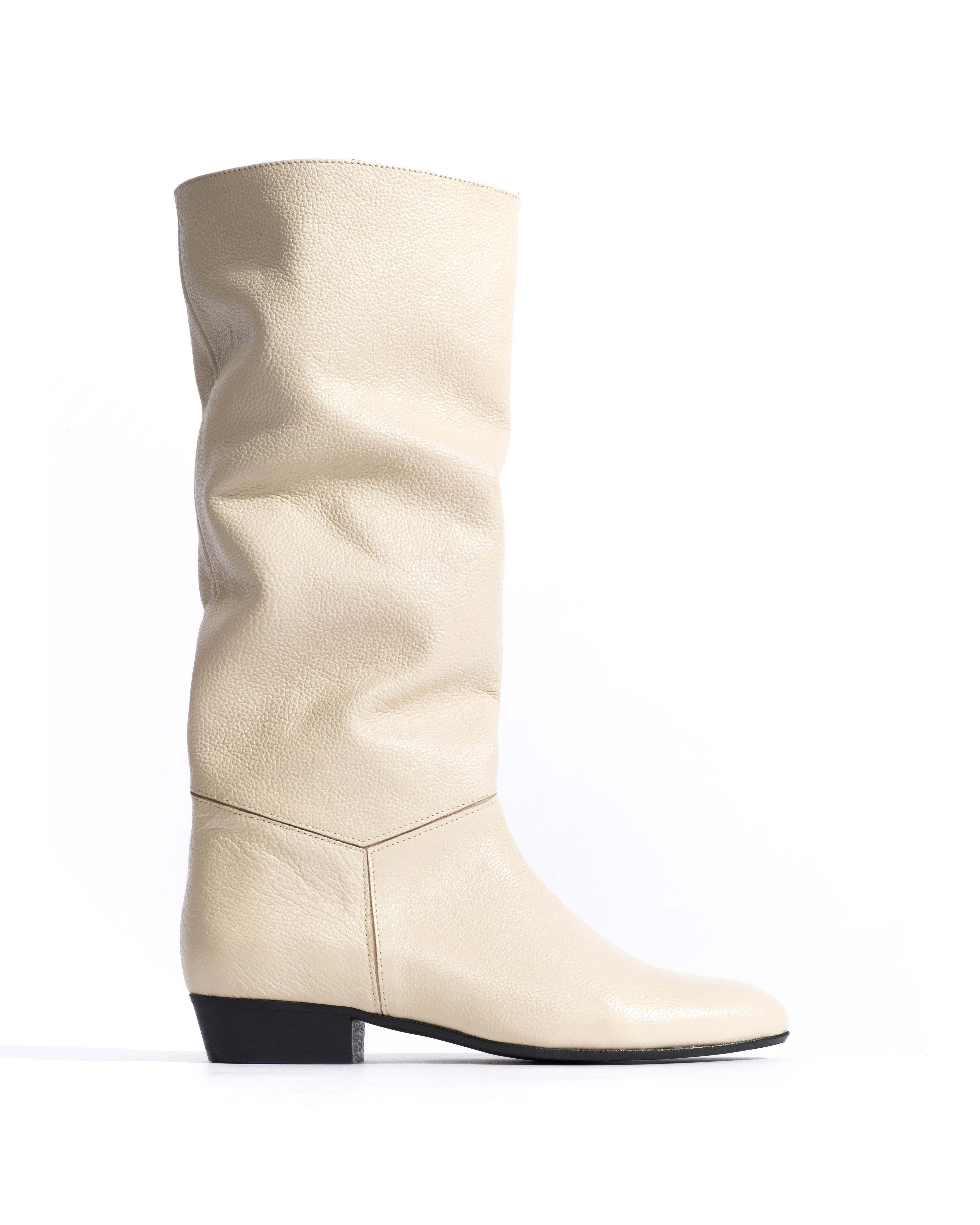 Jasmina 20 Pebbled Soft Calf &amp;amp; Suede Leather White Sand