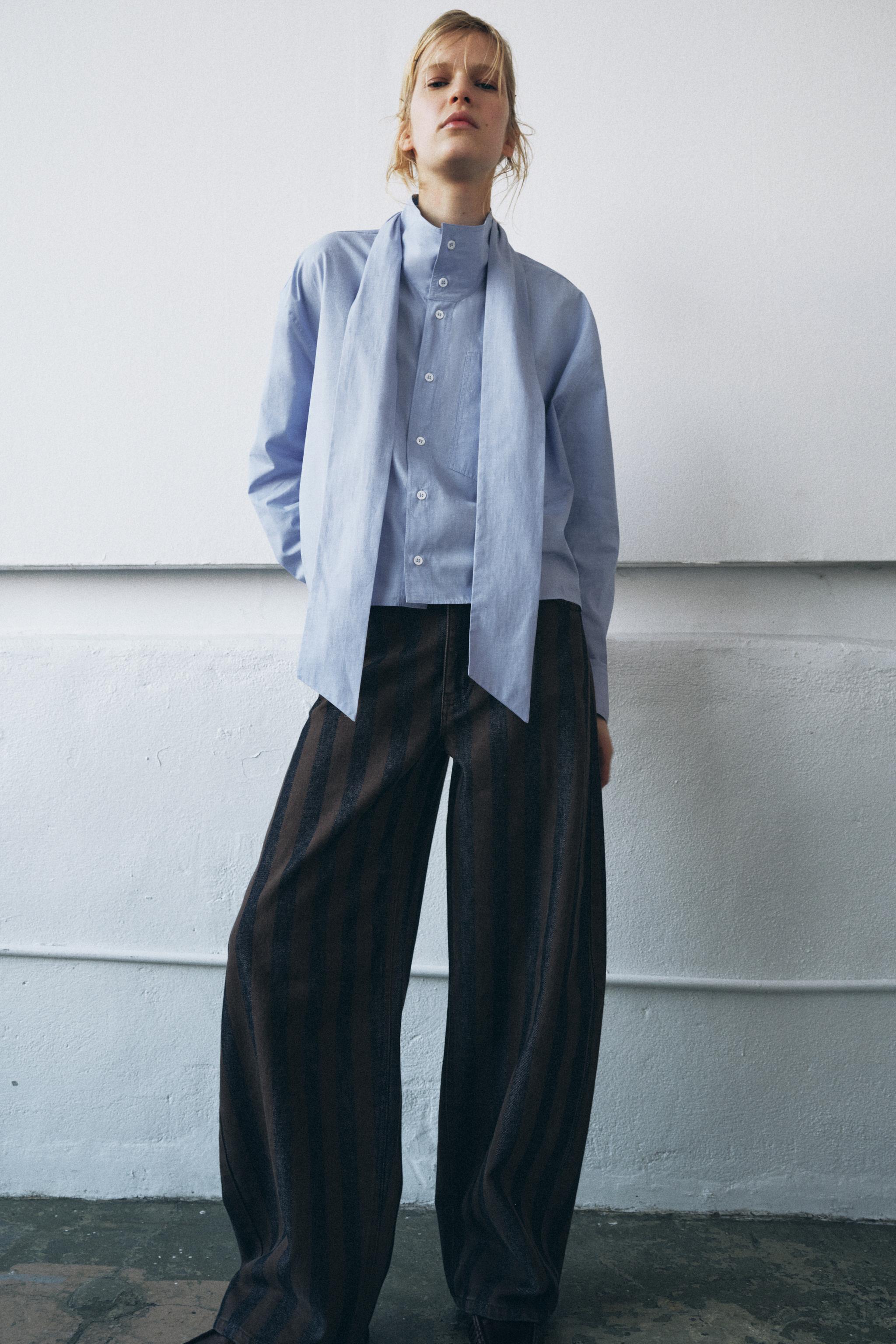 Zw Collection Bow Shirt