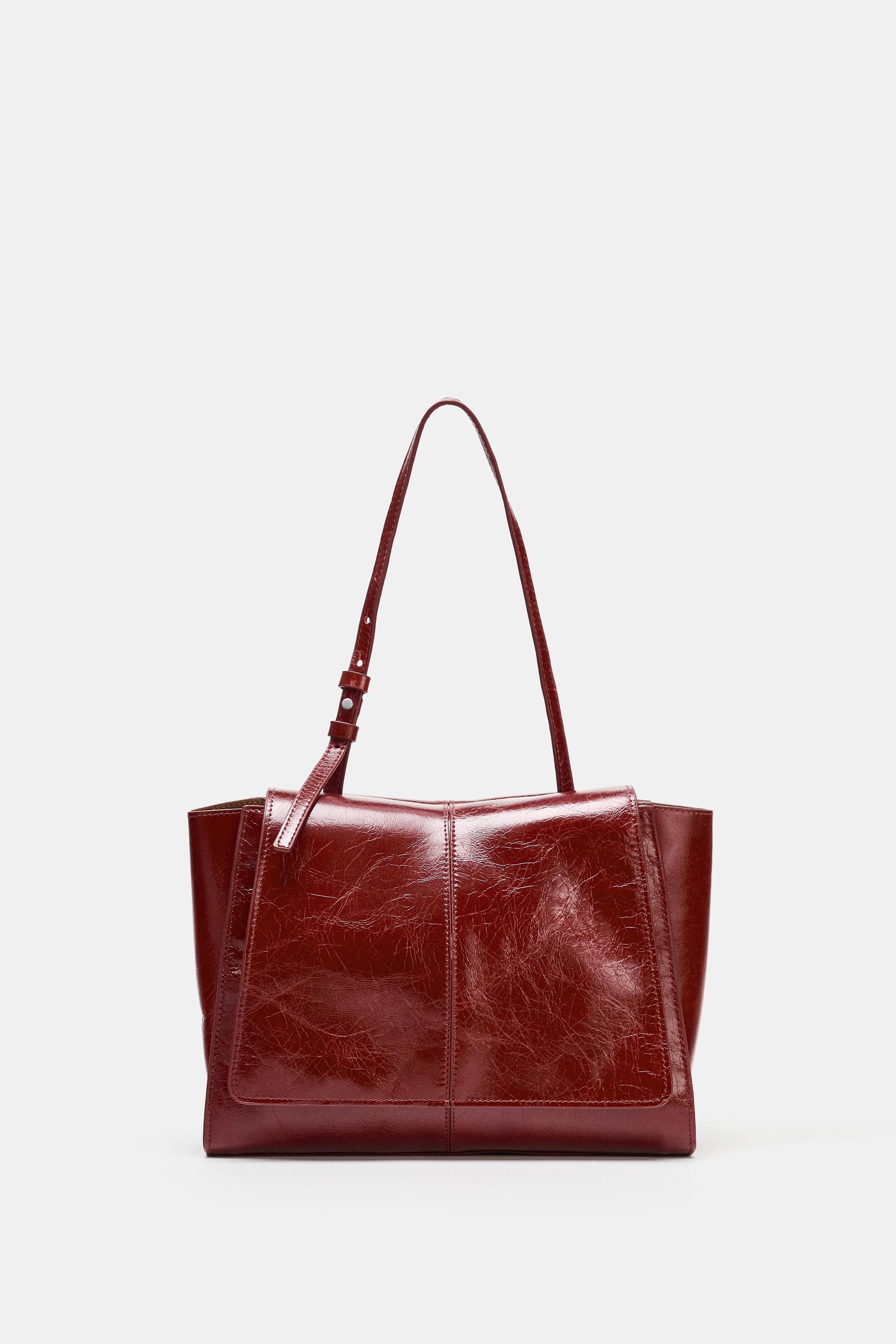 Mini Leather Shopper With Double Pocket