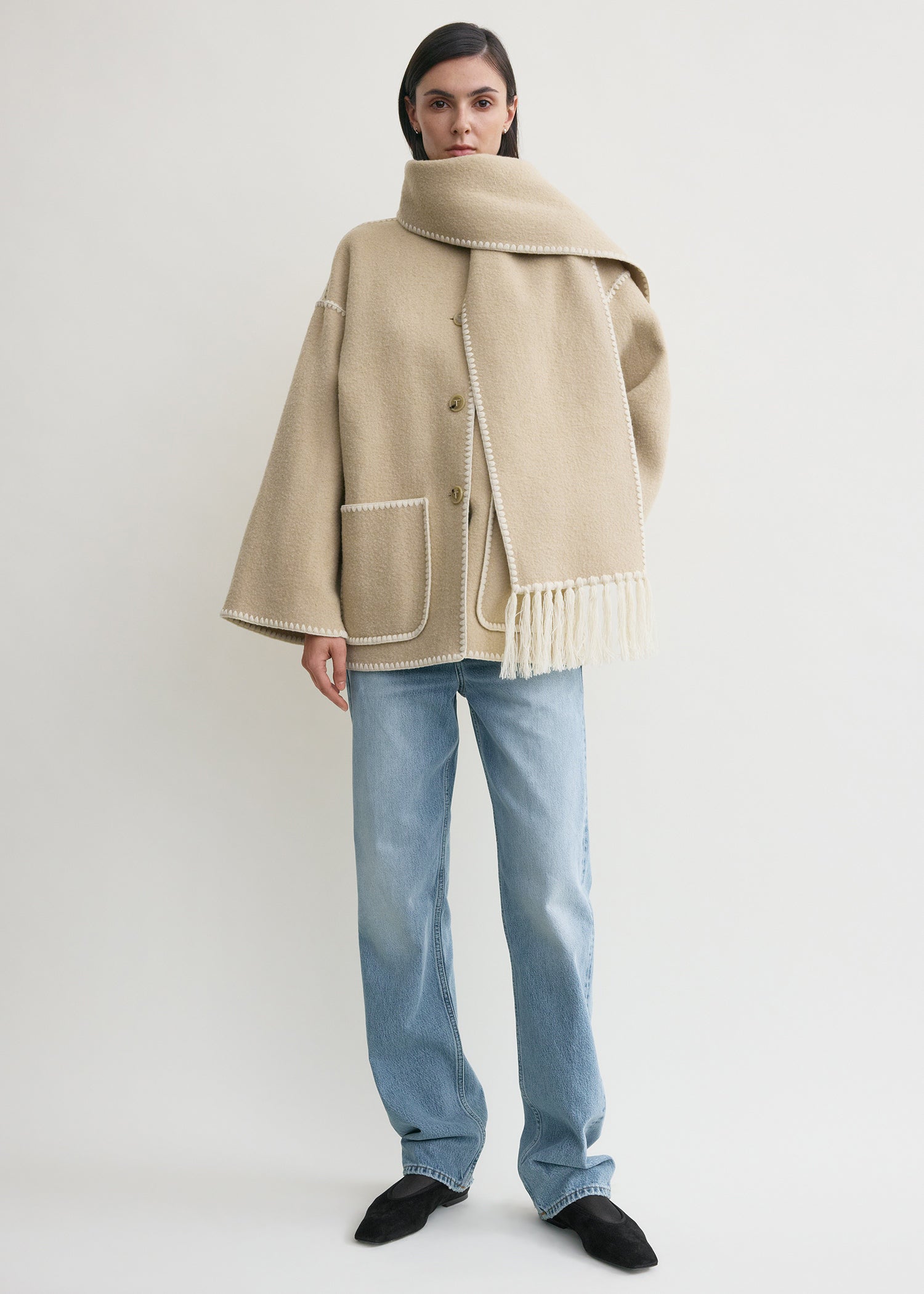 Embroidered Scarf Jacket Harvest