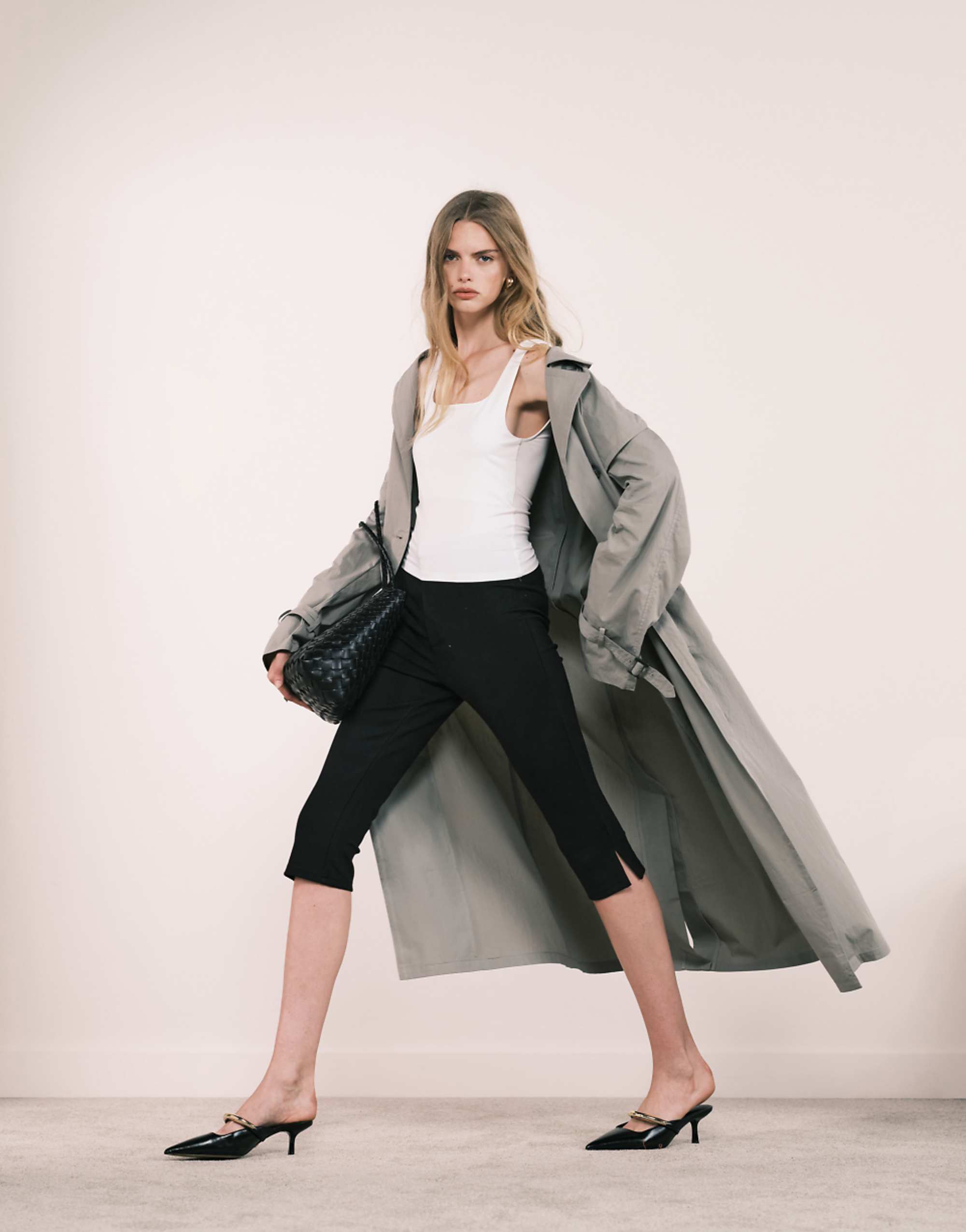 Asos Design Co-Ord Premium Ponte Capri Pant in Black