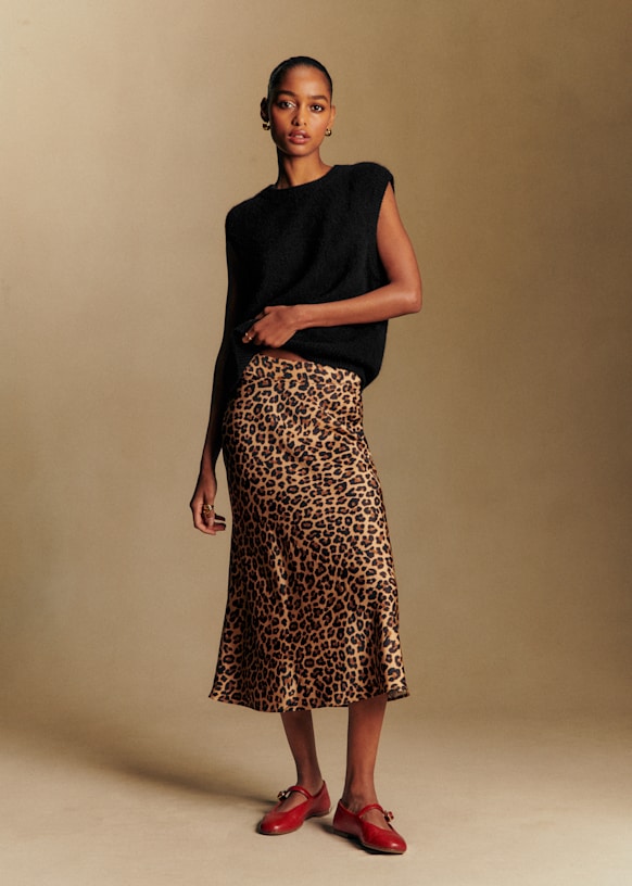 Sandy Skirt - Leopard Print - Viscose - S&amp;eacute;zane