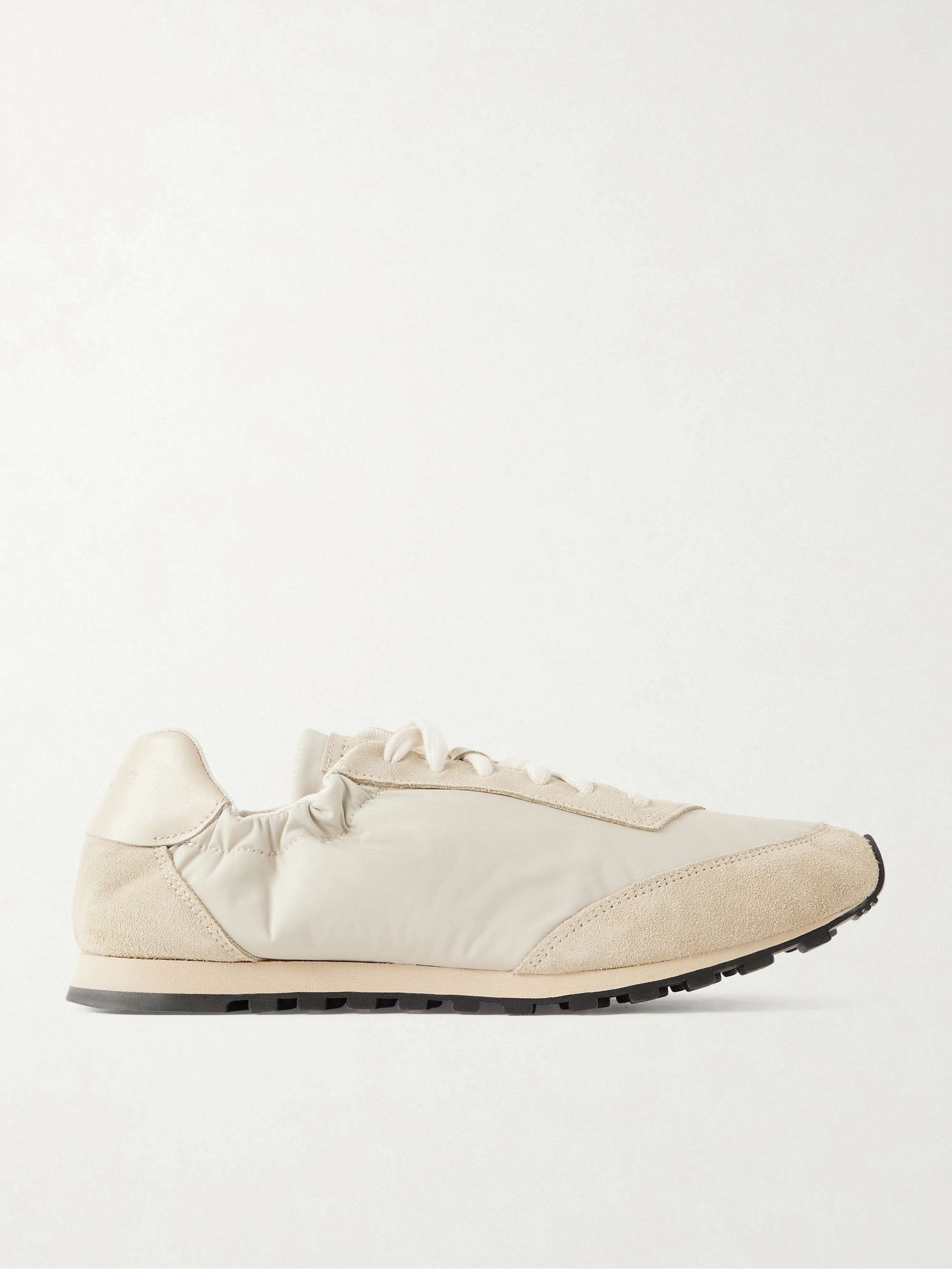 Slim Runner Suede and Leather-Trimmed Shell Sneakers