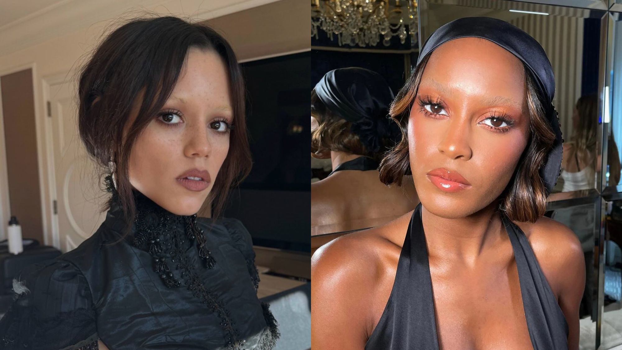 Images of Jenna Ortega and Ciara Miller with bleached brows.