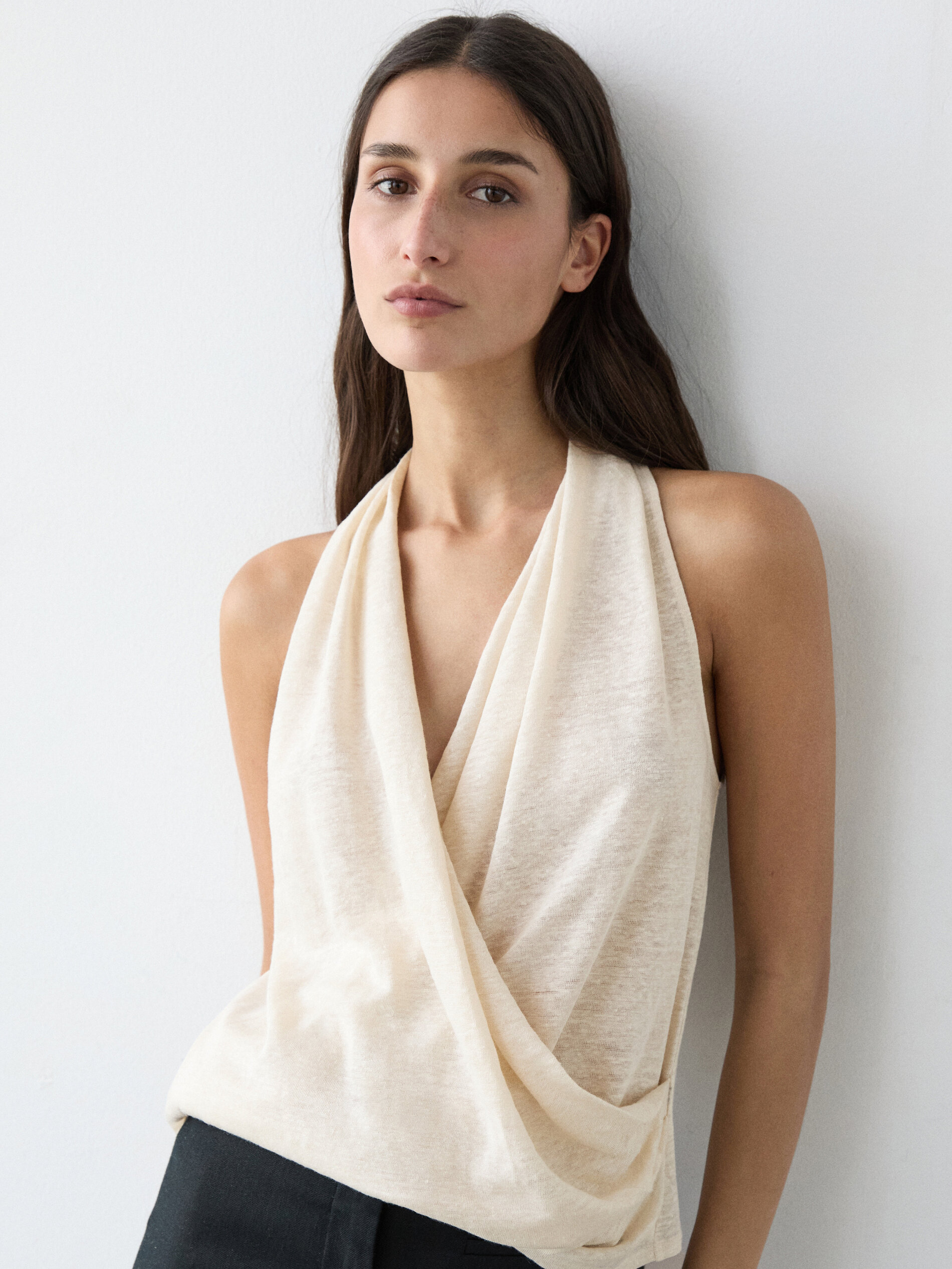 Surplice Top With Draped Detail