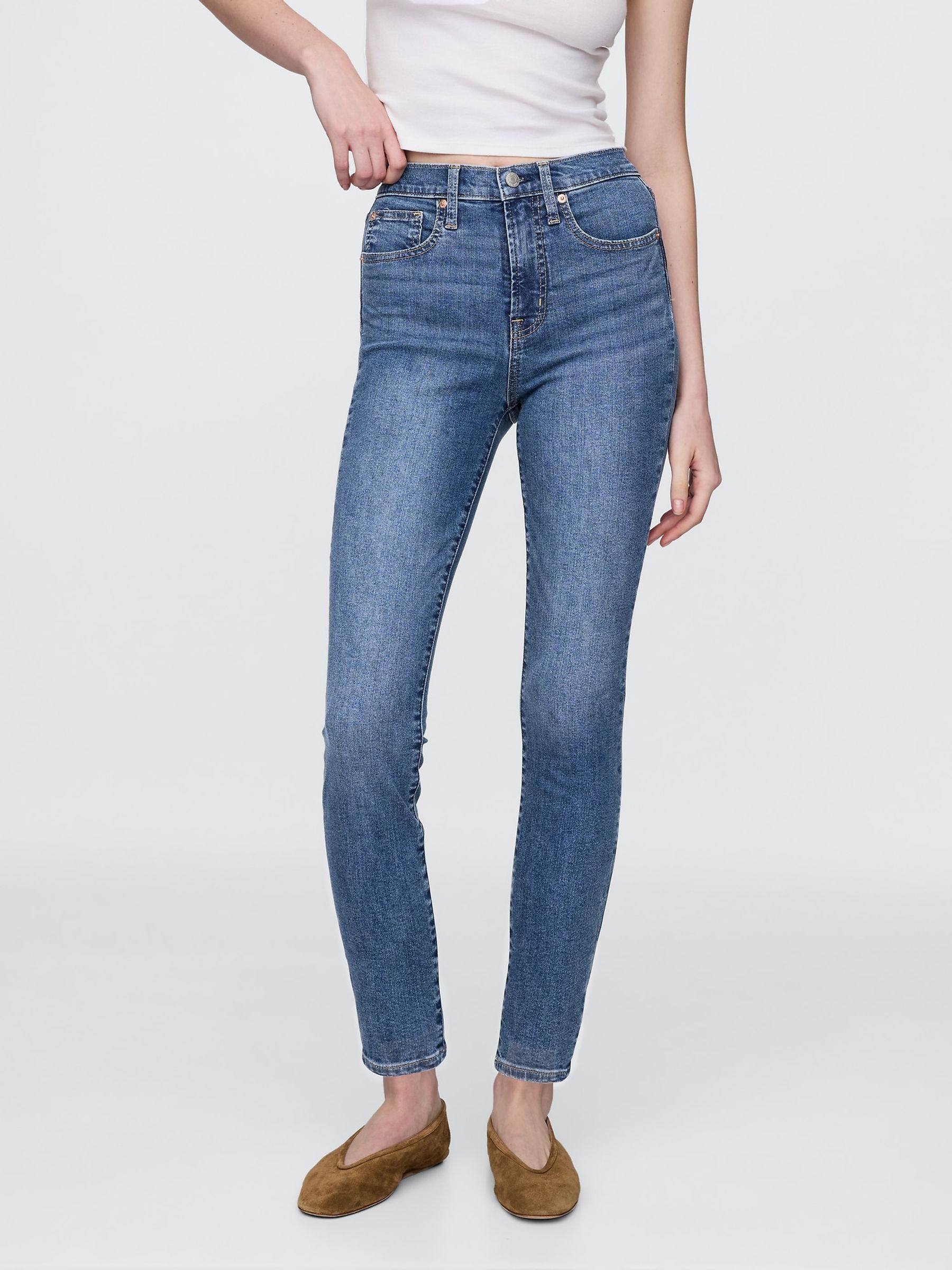 Blue High Waisted True Skinny Jeans