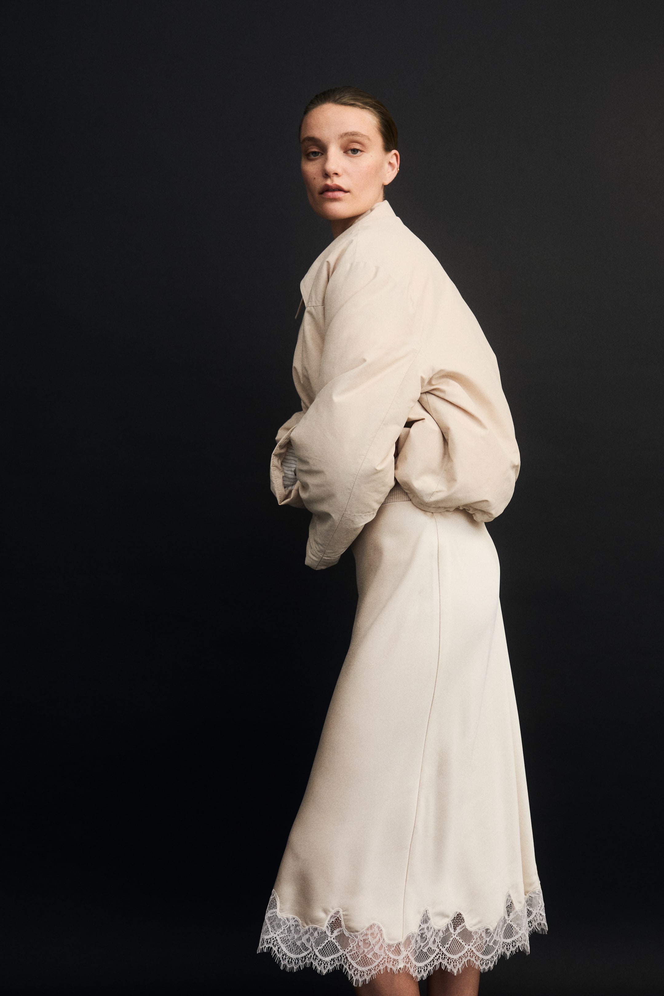 Lace-Trimmed Slip Skirt