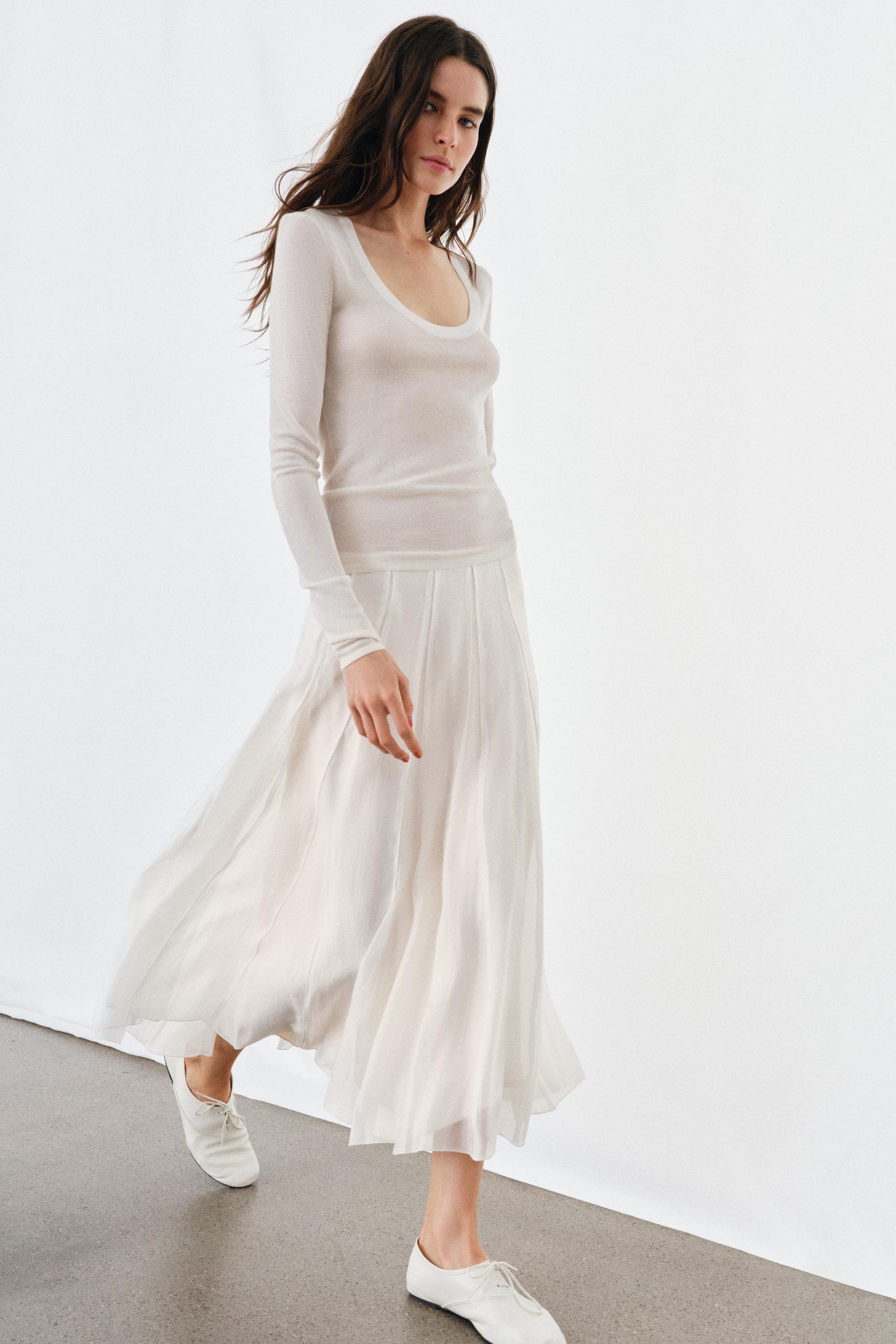 Zw Collection Contrast Flowing Skirt