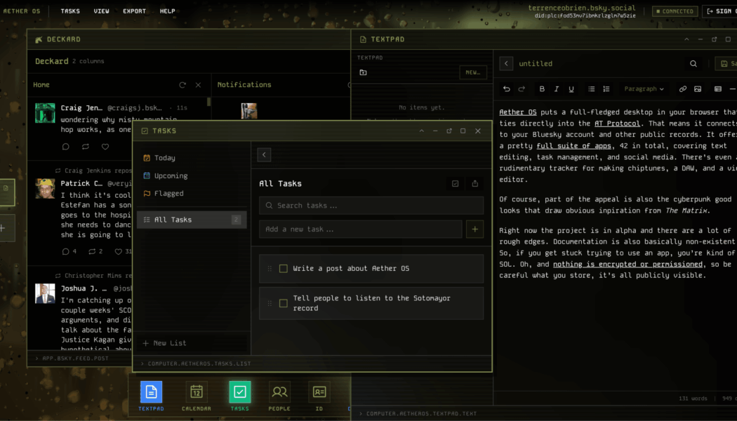 Aether OS is a computer in a browser built for the AT Protocol