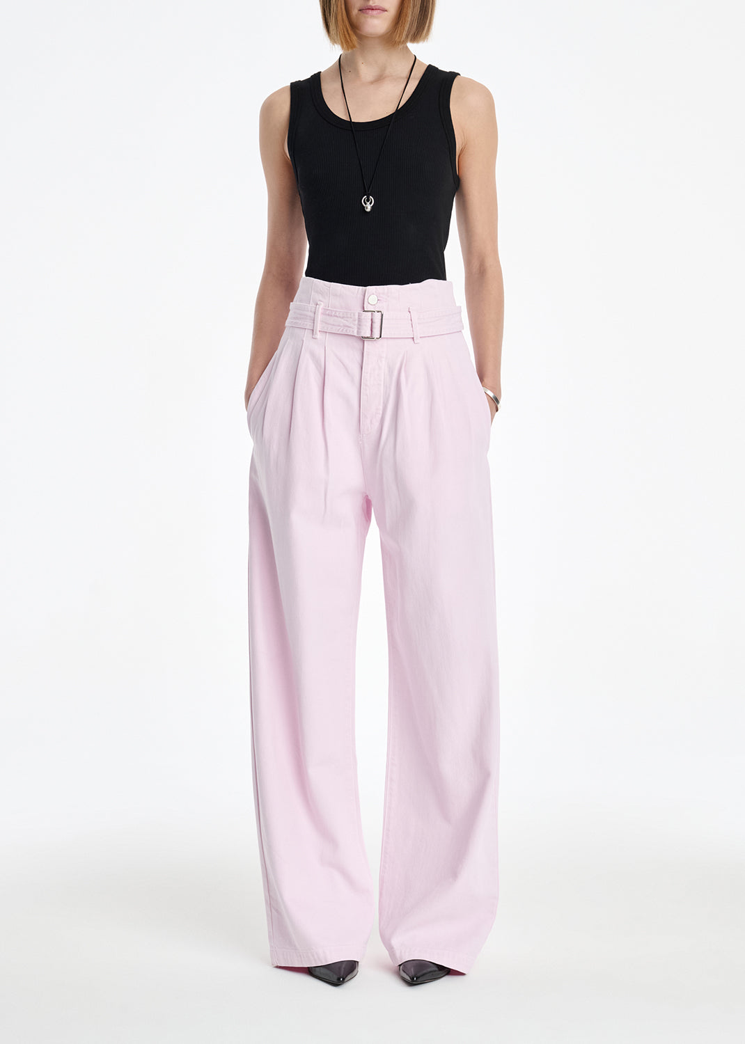 Agolde X Maria Mcmanus Corset Wide Leg Jean (flyweight) in Stone Wash Powder Pink - 23 / Stone Wash Powder Pink