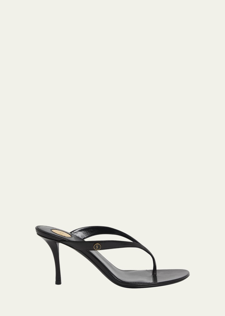 75mm Sue Leather Thong Mules