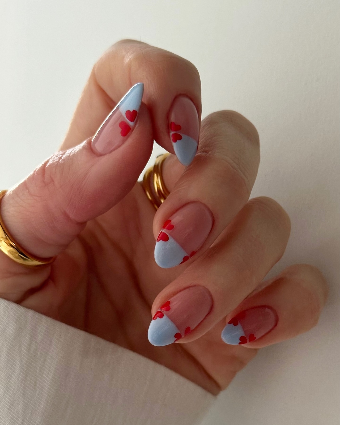 blue French manicures