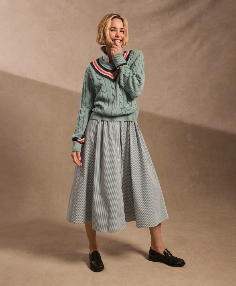 Archive Tennis Sweater in Supima&amp;reg; Cotton