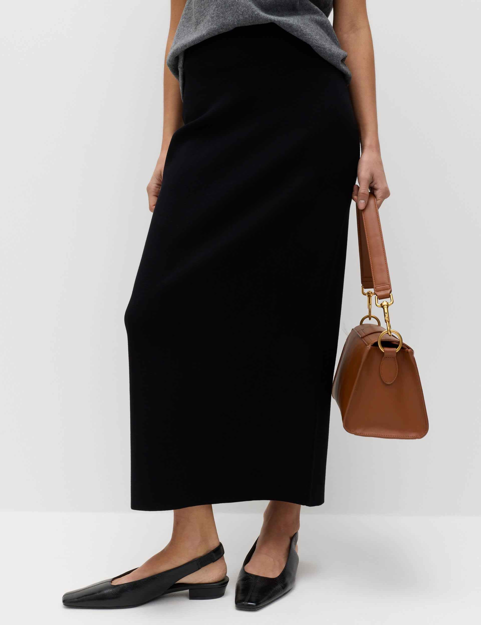 Knitted Midaxi Column Skirt