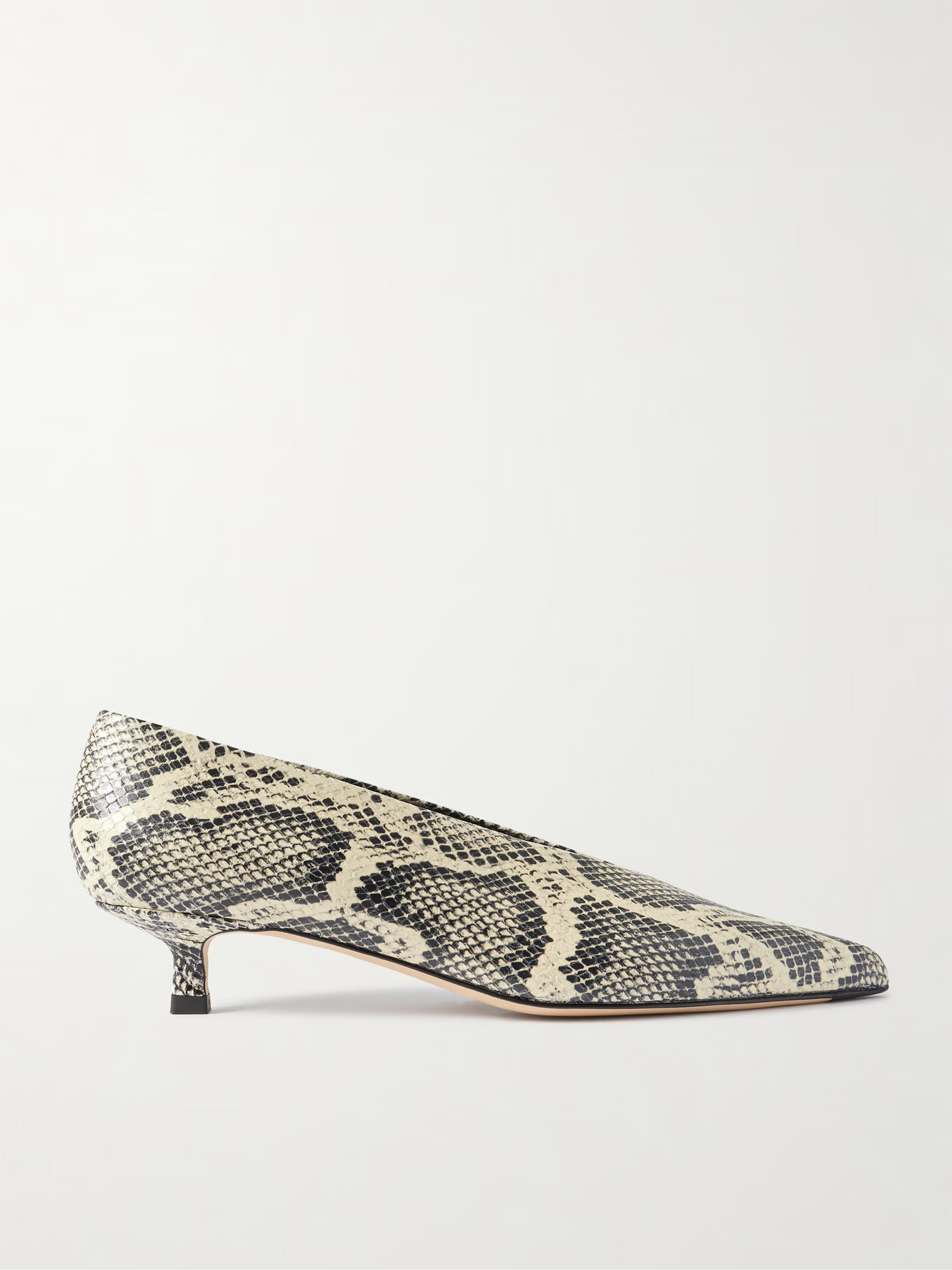 Snakeskin heels with a high vamp