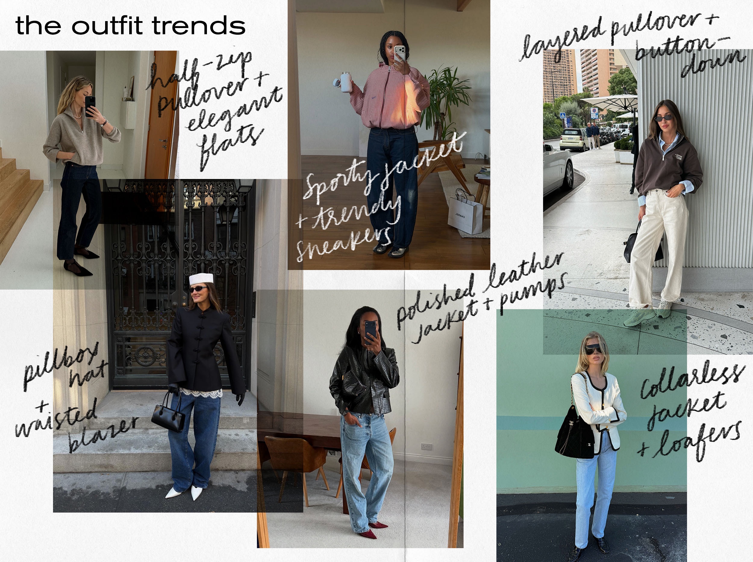 Collage of influencers wearing jean outfits