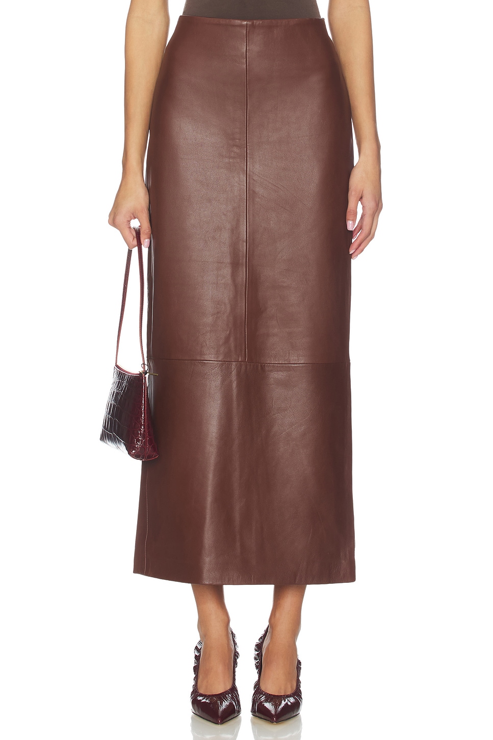 Leather Column Skirt