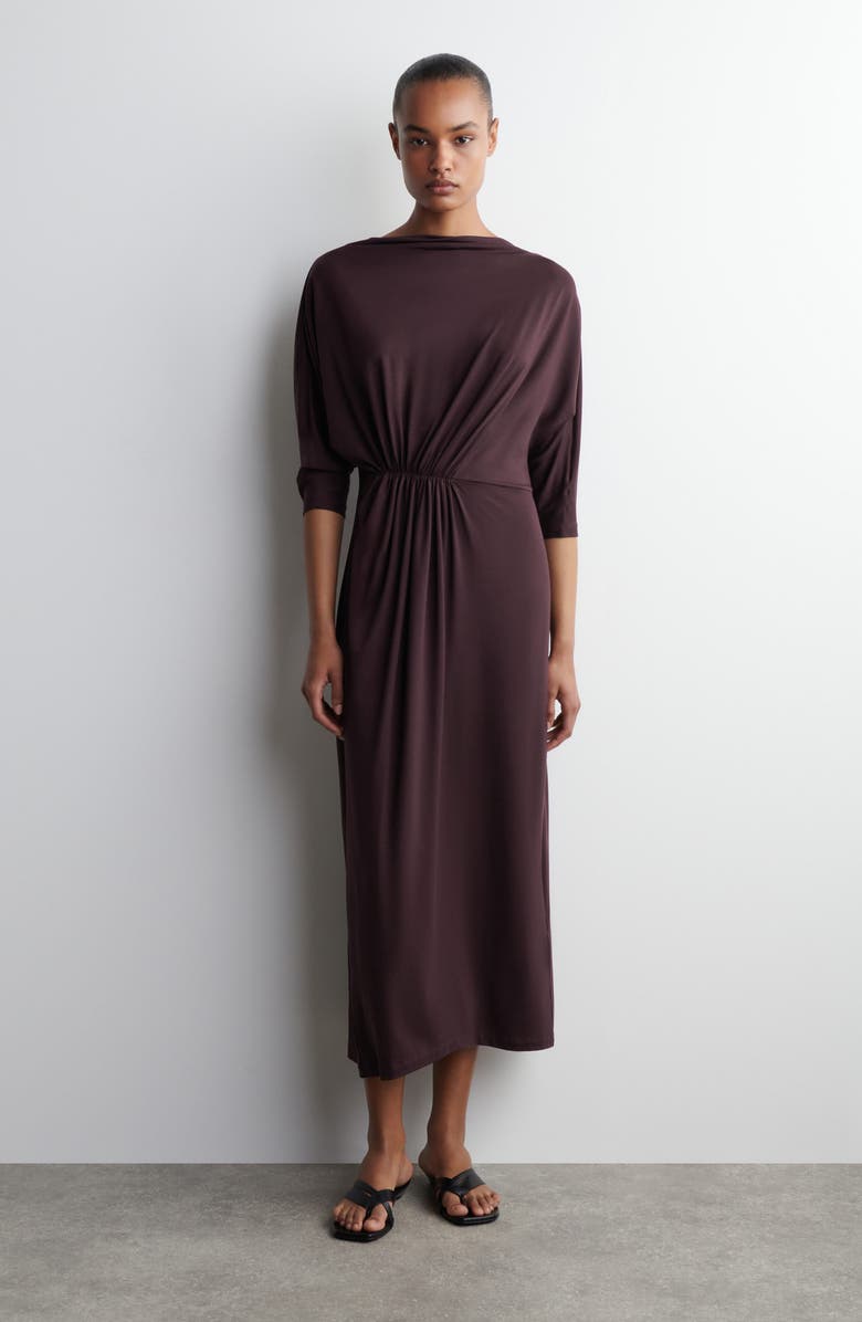 Ruched Waist Midi Dress