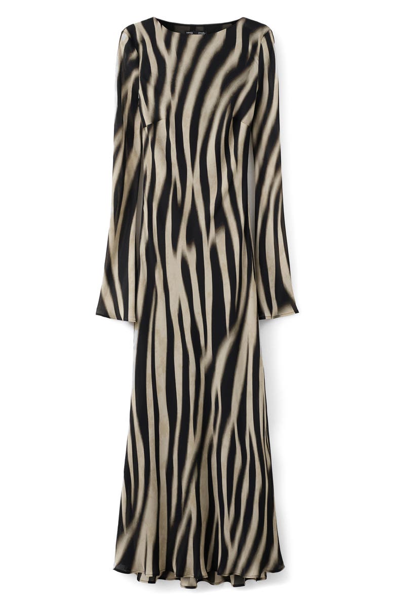 Abstract Zebra Stripe Long Sleeve Dress