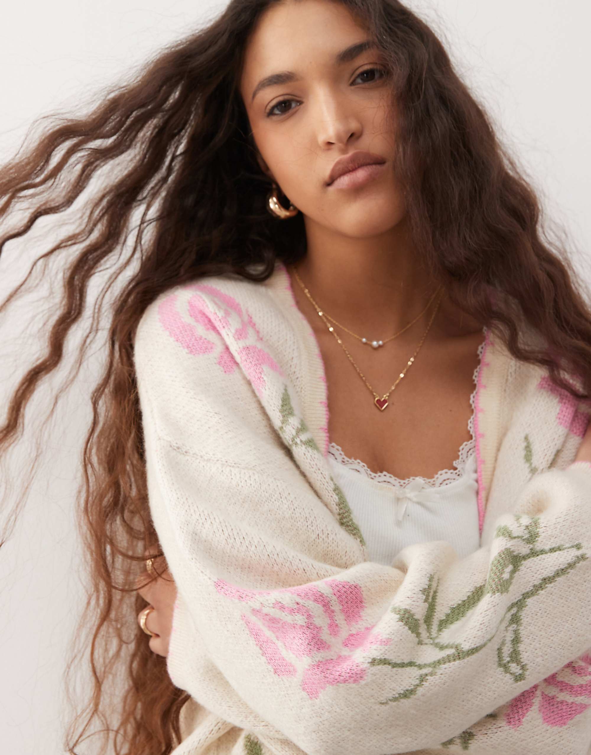 Miss Selfridge Floral Edge to Edge Cardigan