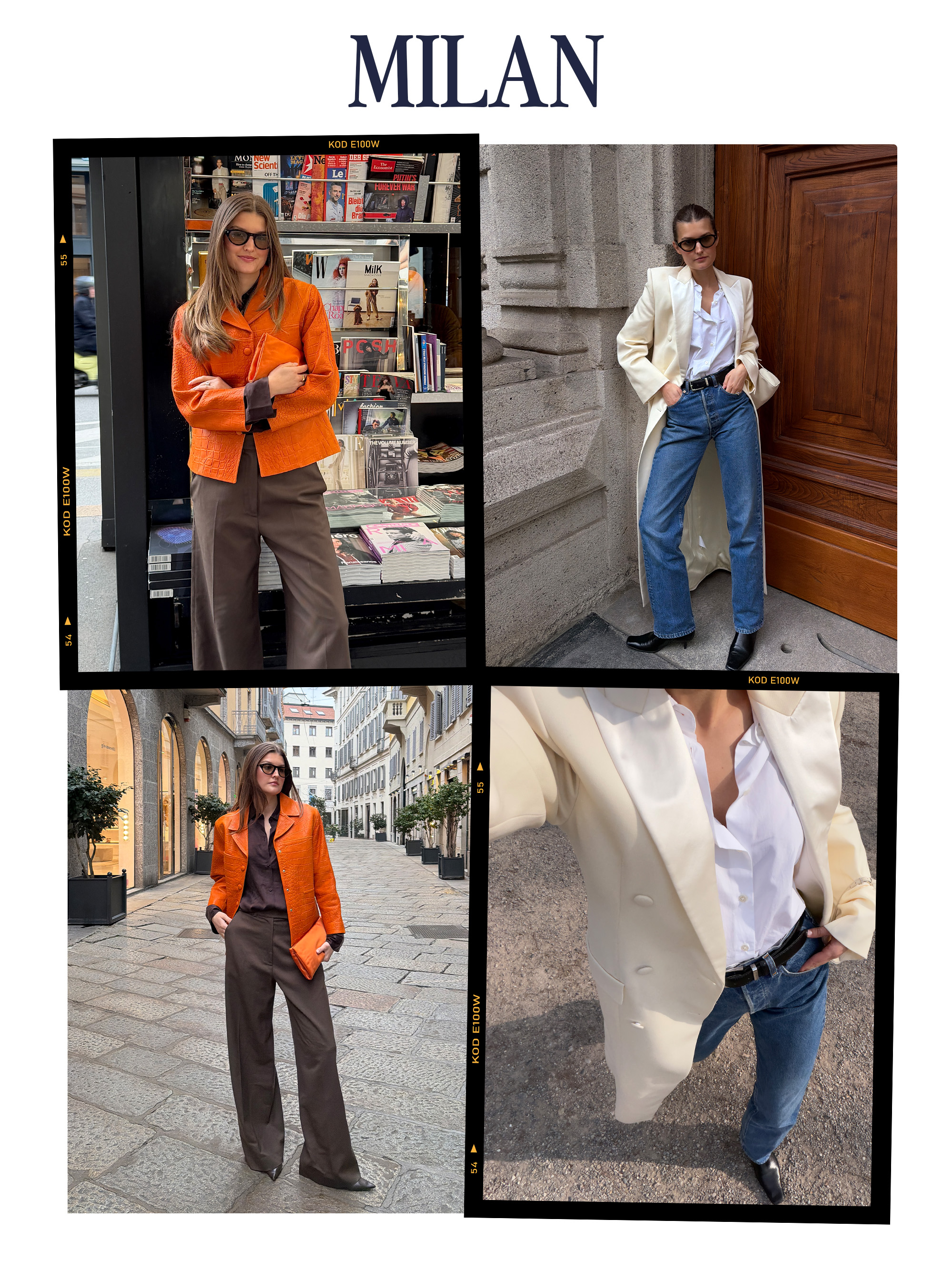 Sara Walker in various outfits in Milan