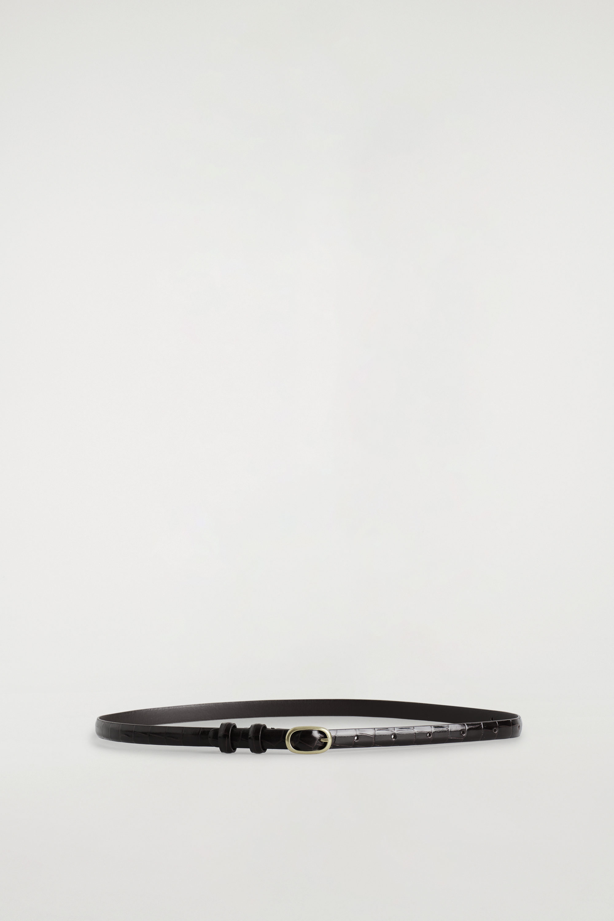 Slim Croc-Effect Leather Belt