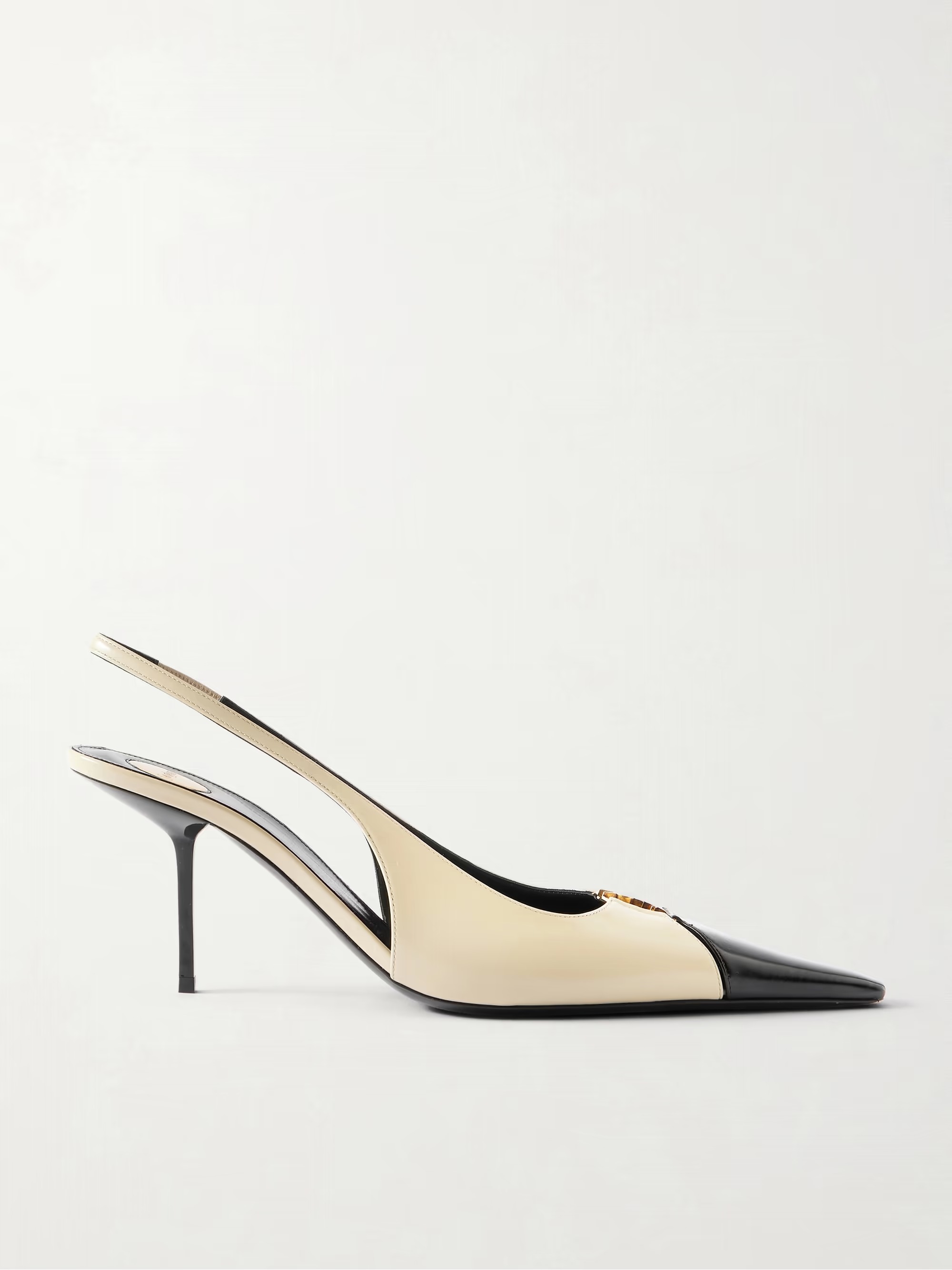 net-a-porter, Babylone embellished two-tone leather slingback pumps