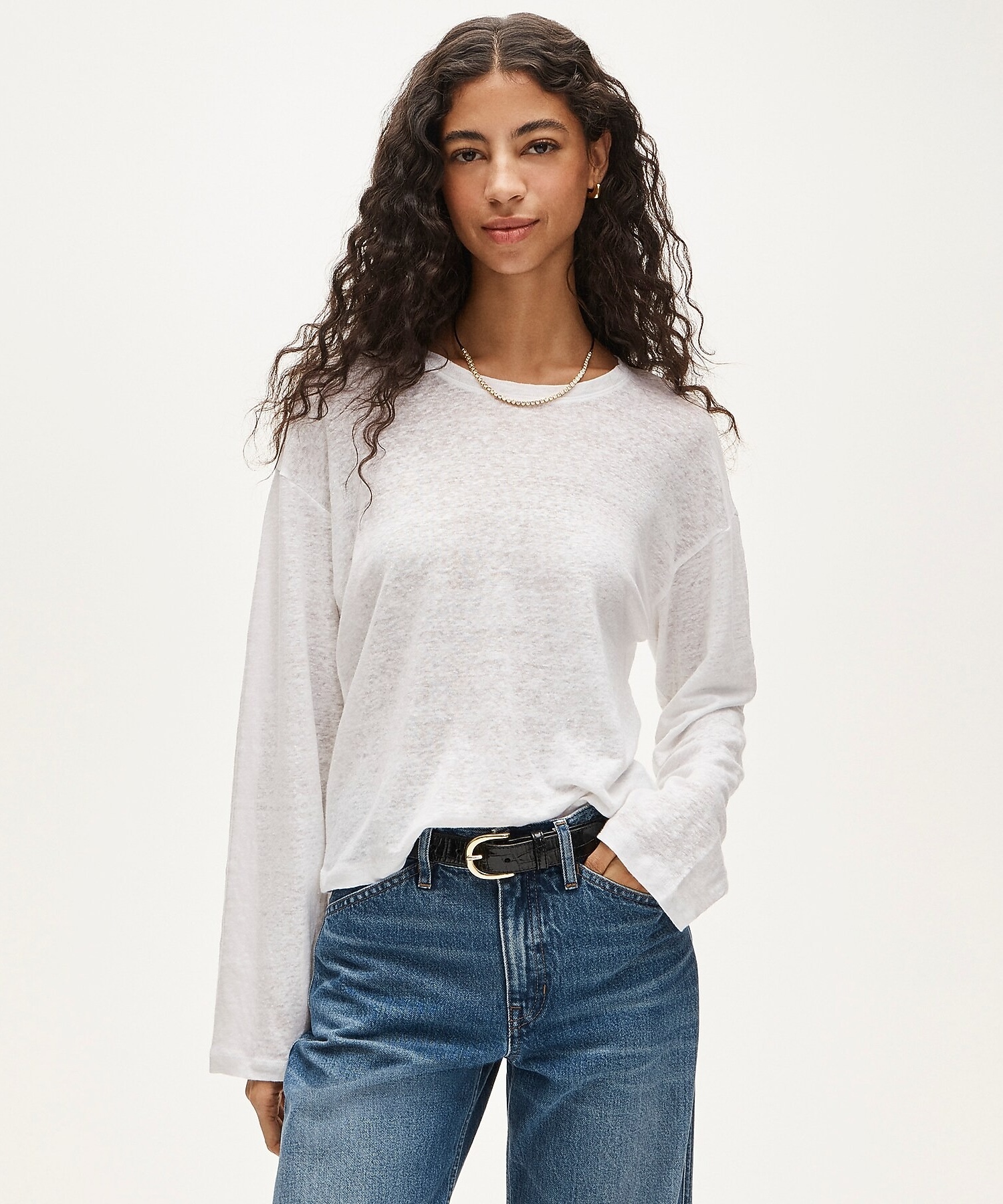 J.Crew, New Relaxed Linen Long-Sleeve T-Shirt