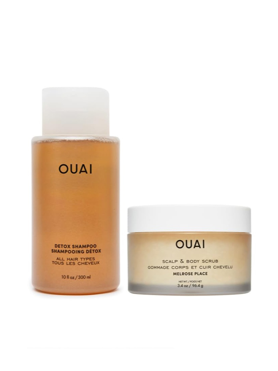 OUAI, Ouai Hair Care Set - Clarifying Shampoo &amp;amp; Exfoliating Scalp Scrub - Deep Cleansing &amp;amp; Balancing - Hair Care Kit With Detox Shampoo &amp;amp; Travel Size Sugar Scrub for Scalp (2 Count)