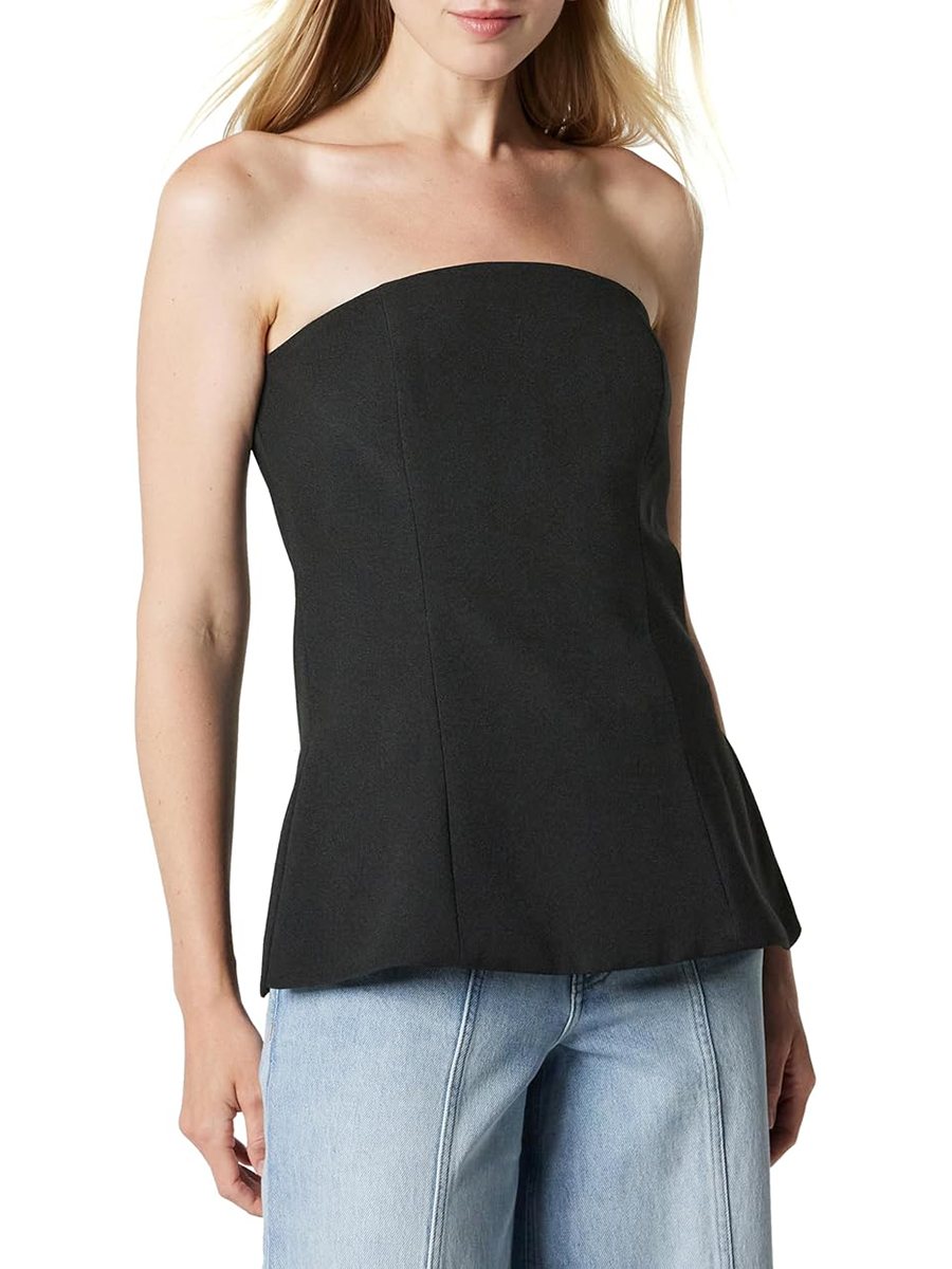 The Drop, The Drop Women&amp;rsquo;s Stowe Woven Strapless Tunic, Black, S