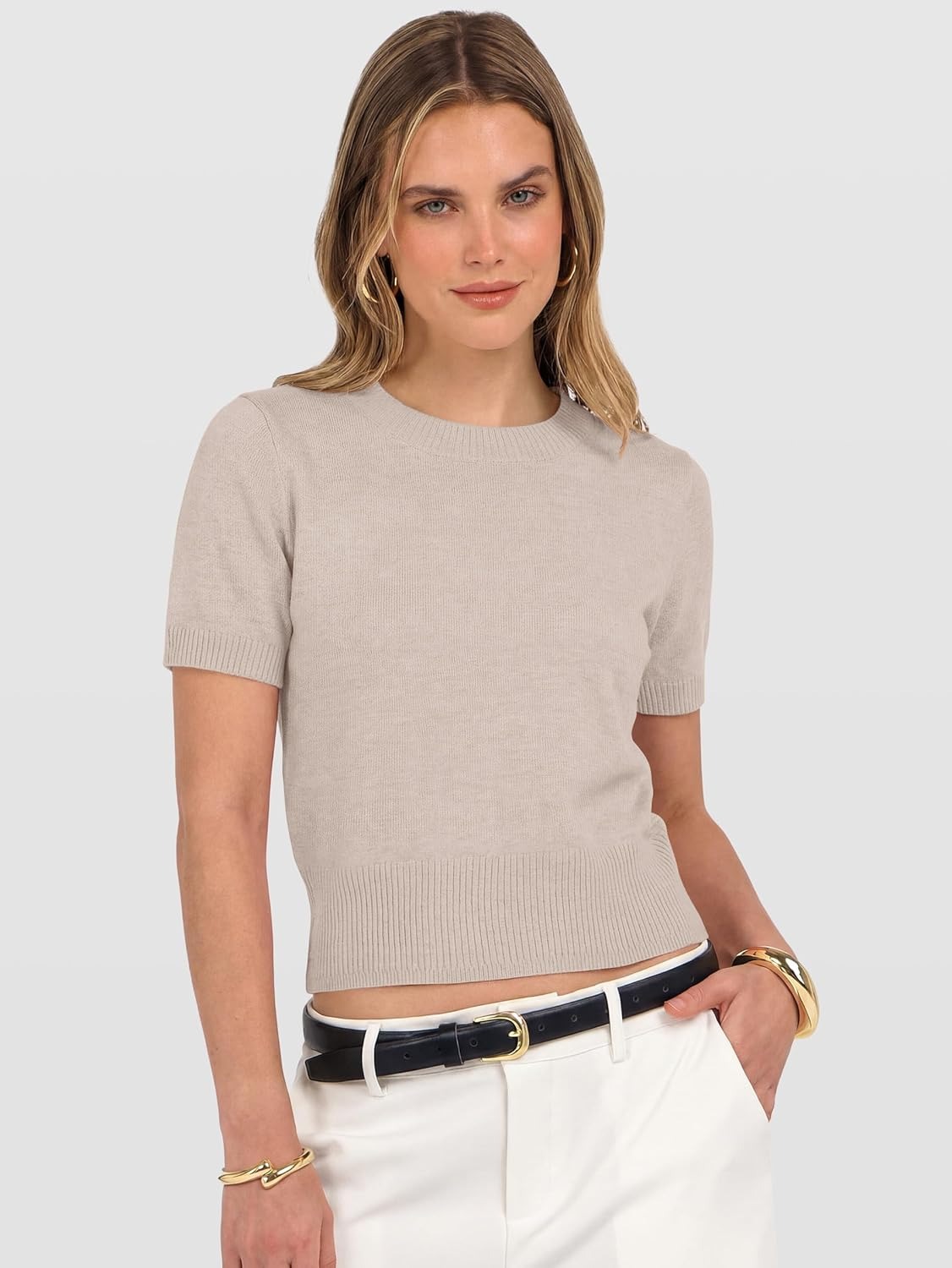 ANRABESS, Short-Sleeve Sweater