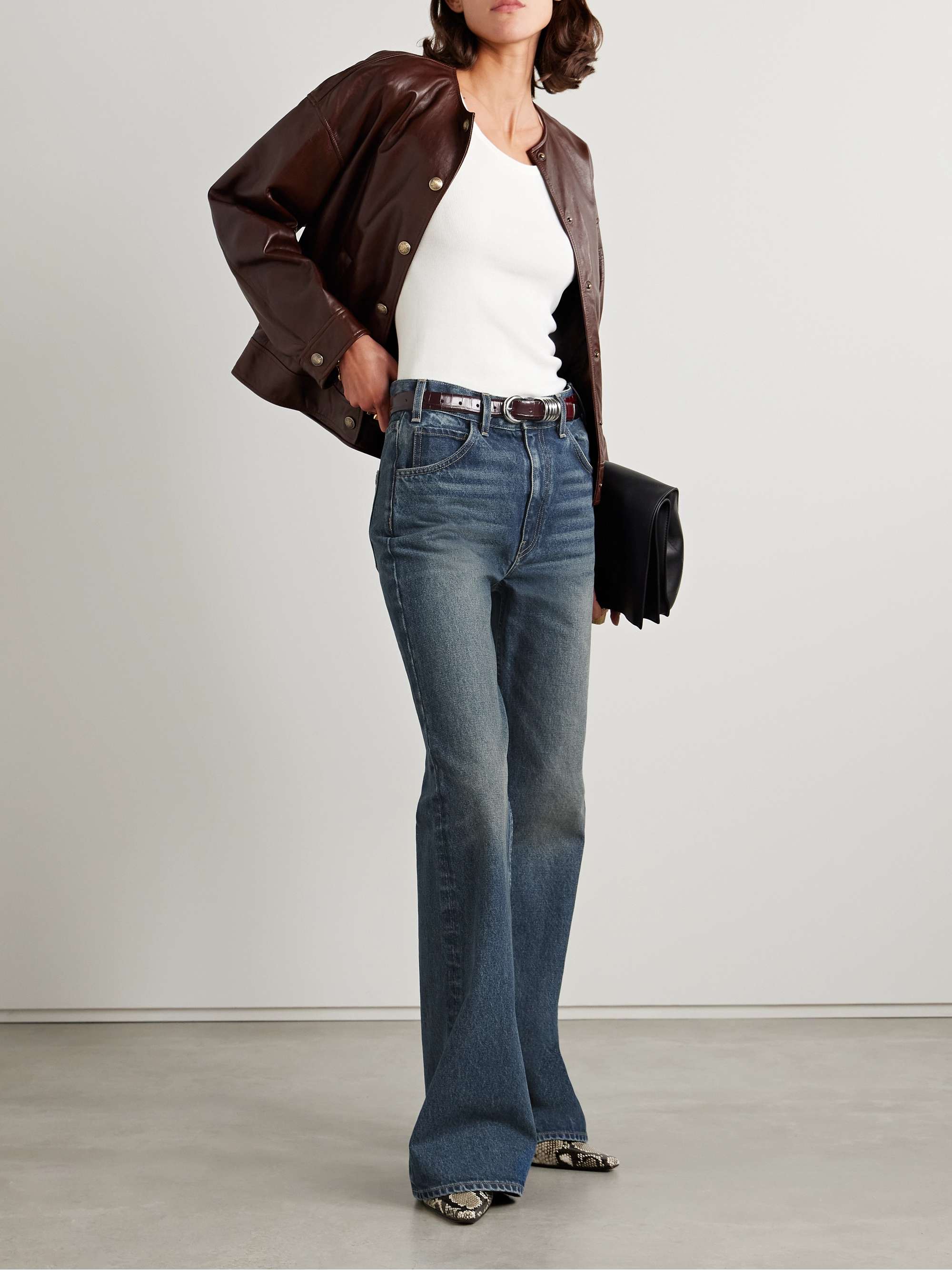 Roe Mid-Rise Flared Jeans