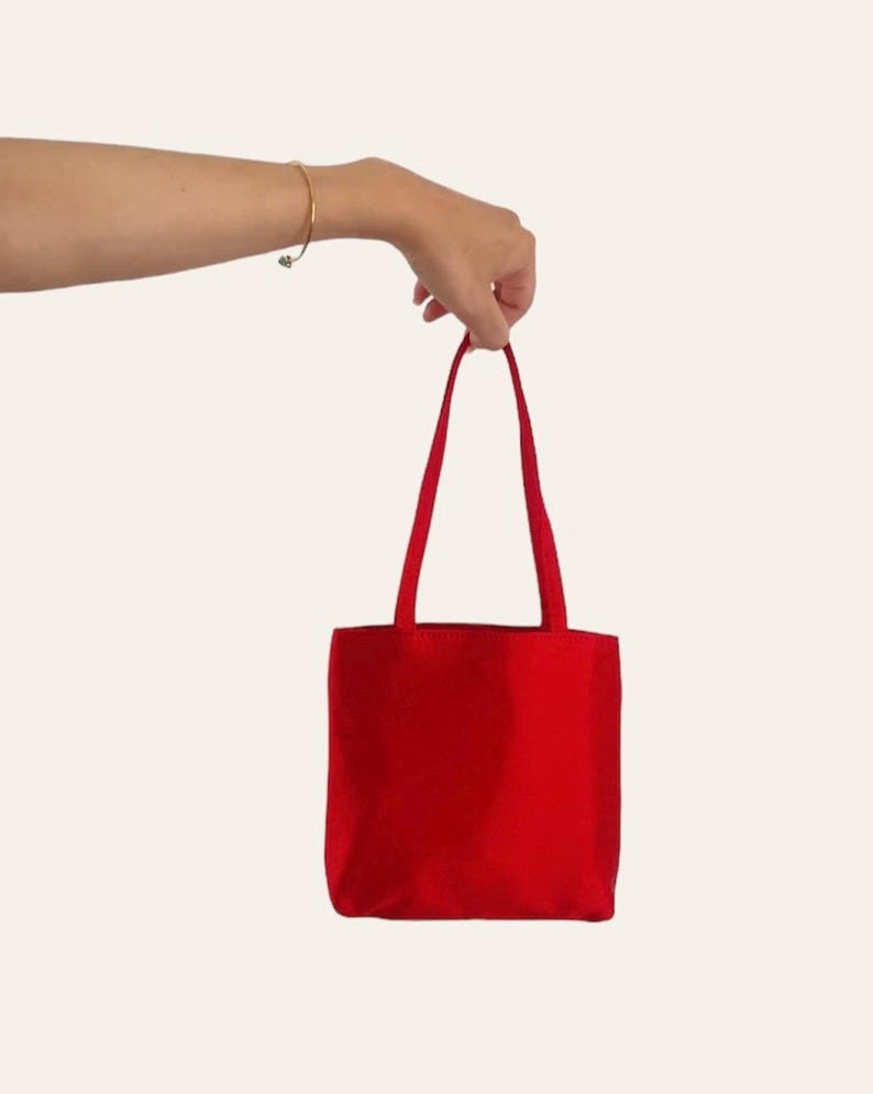 Retro Mini Silk Bag Red Vintage Handbag