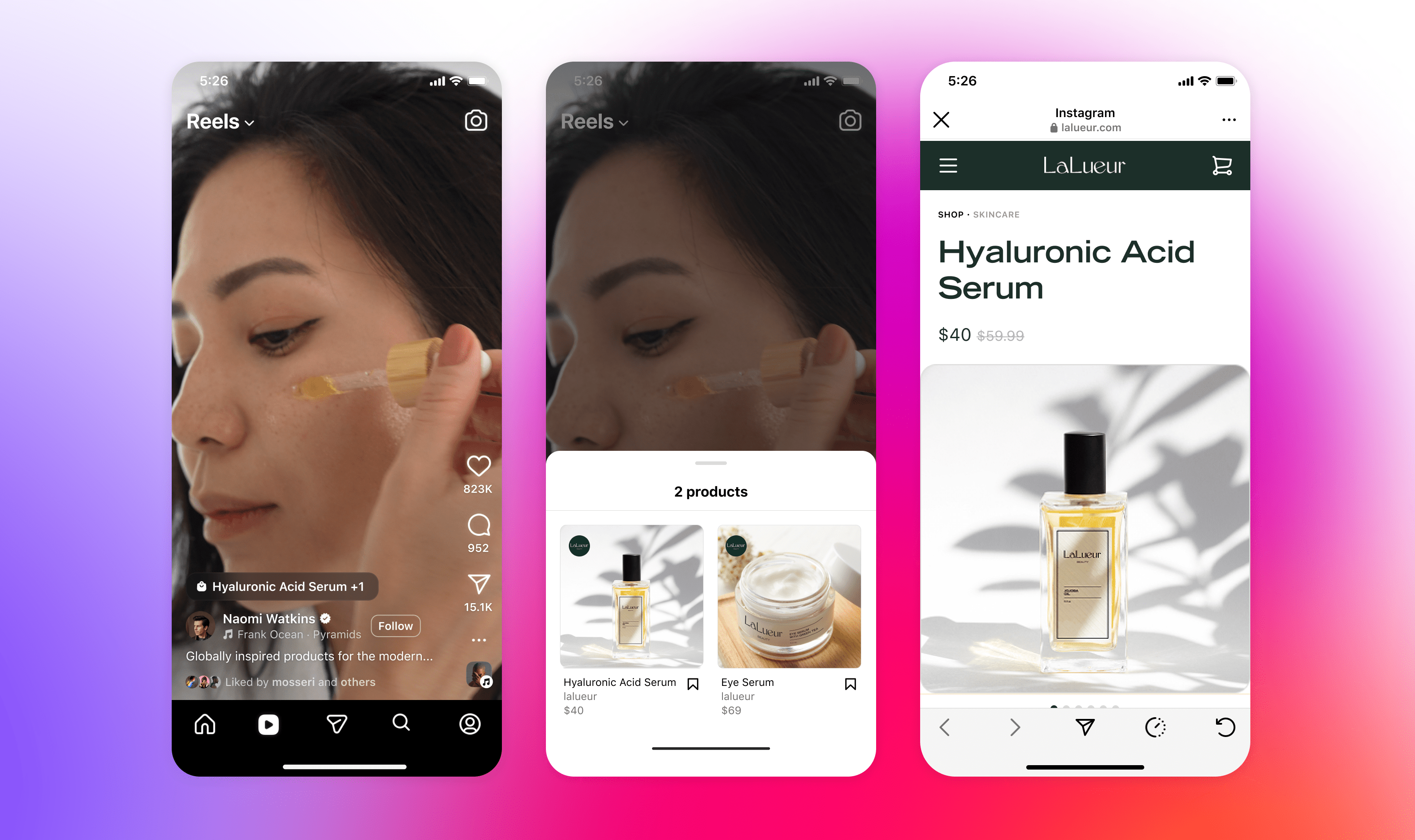 Instagram shoppable links