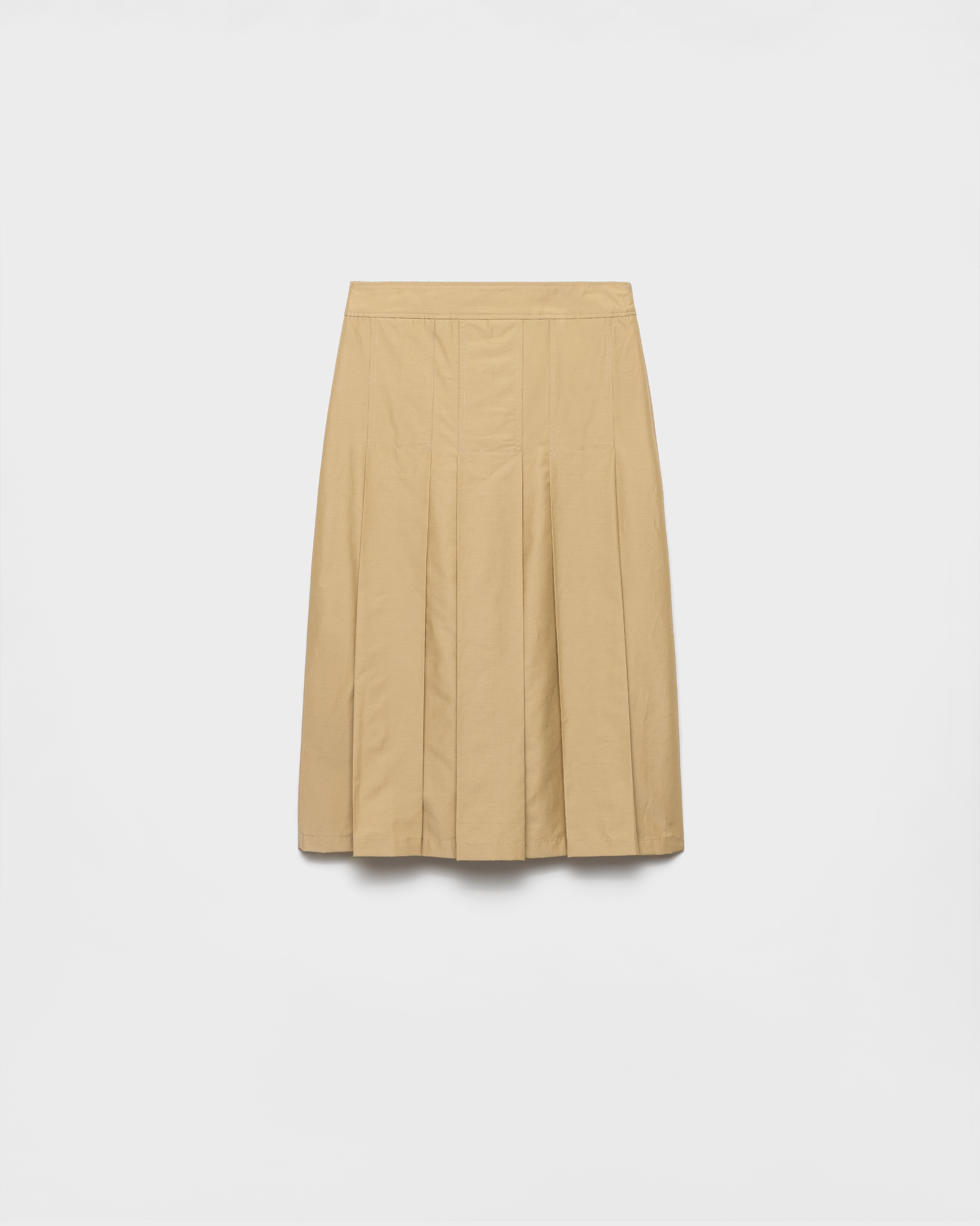 Pleated Technical Fabric Skirt