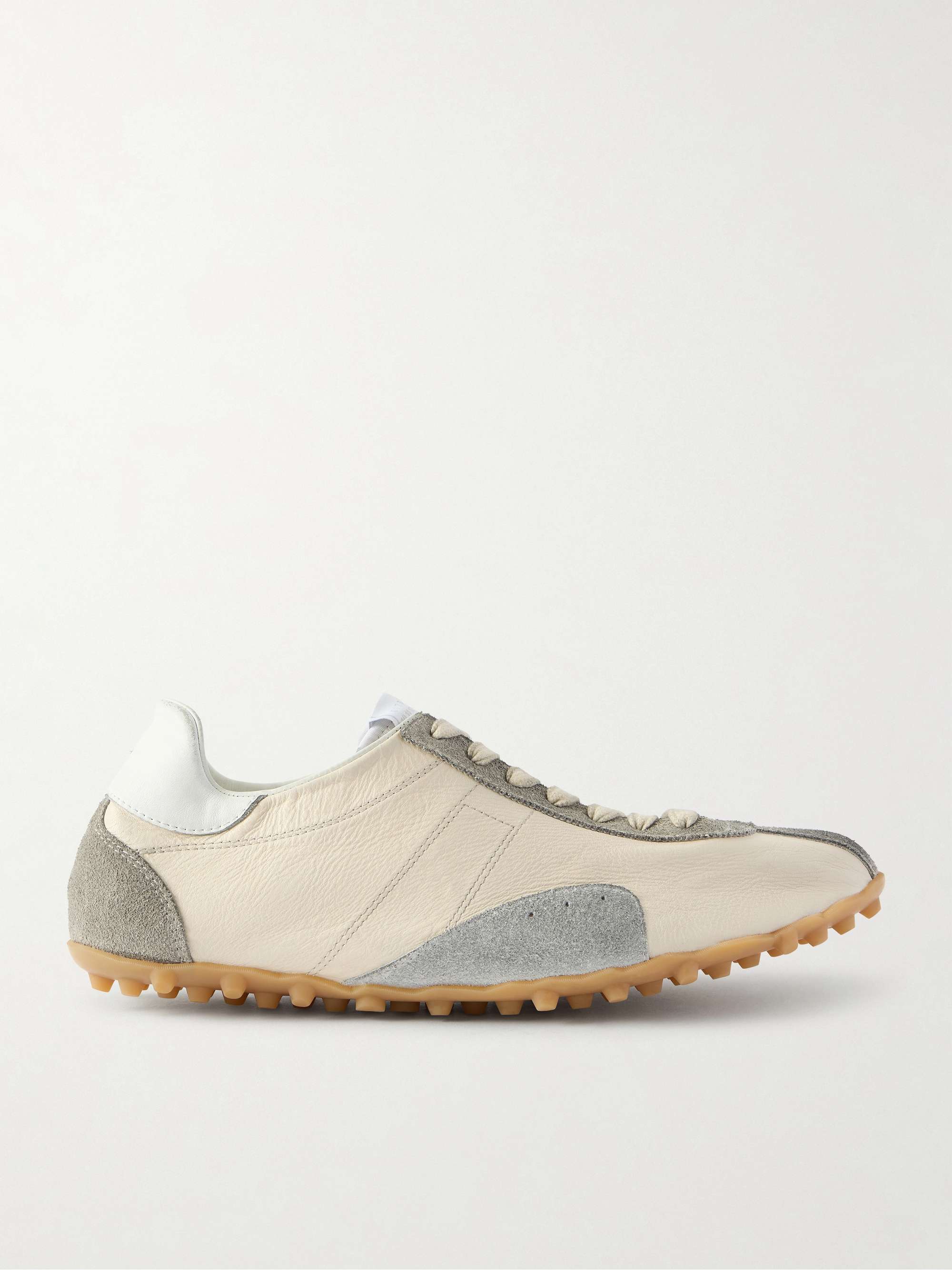 Sprinter Suede-Trimmed Textured-Leather Sneakers