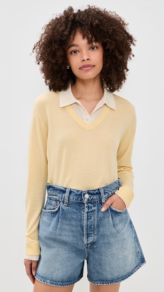 Rag &amp;amp; Bone Anne Long Sleeve Polo Sweater