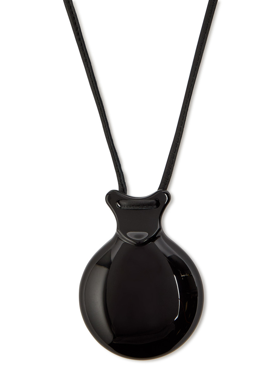 Castanet Mirror Resin and Leather Necklace