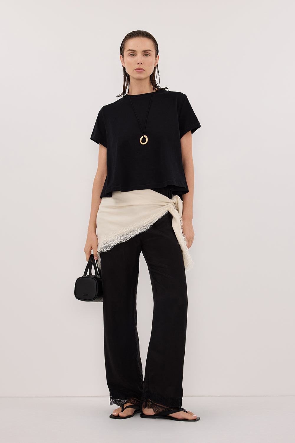 Andrea Sandstone Cupro Lace Scarf - O/s / Sandstone