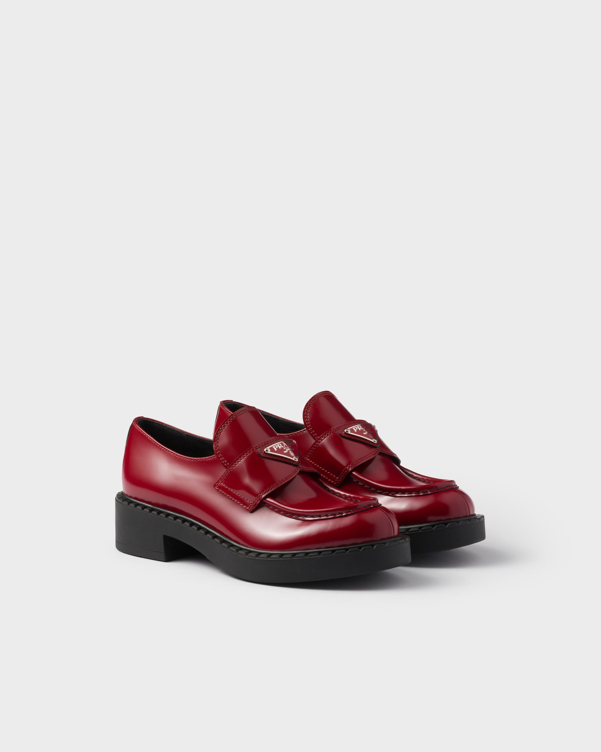 Prada Chocolate Brushed Leather Loafers