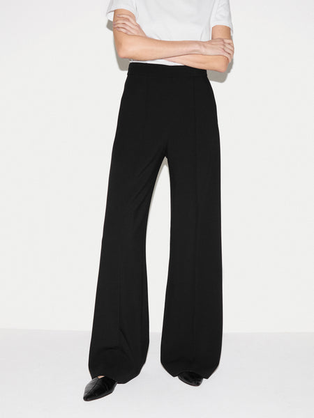 Modern Crepe Wide Leg Trouser | Black