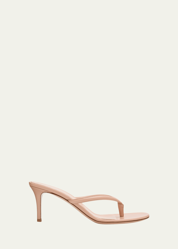 70mm Nappa Leather Thong Sandals