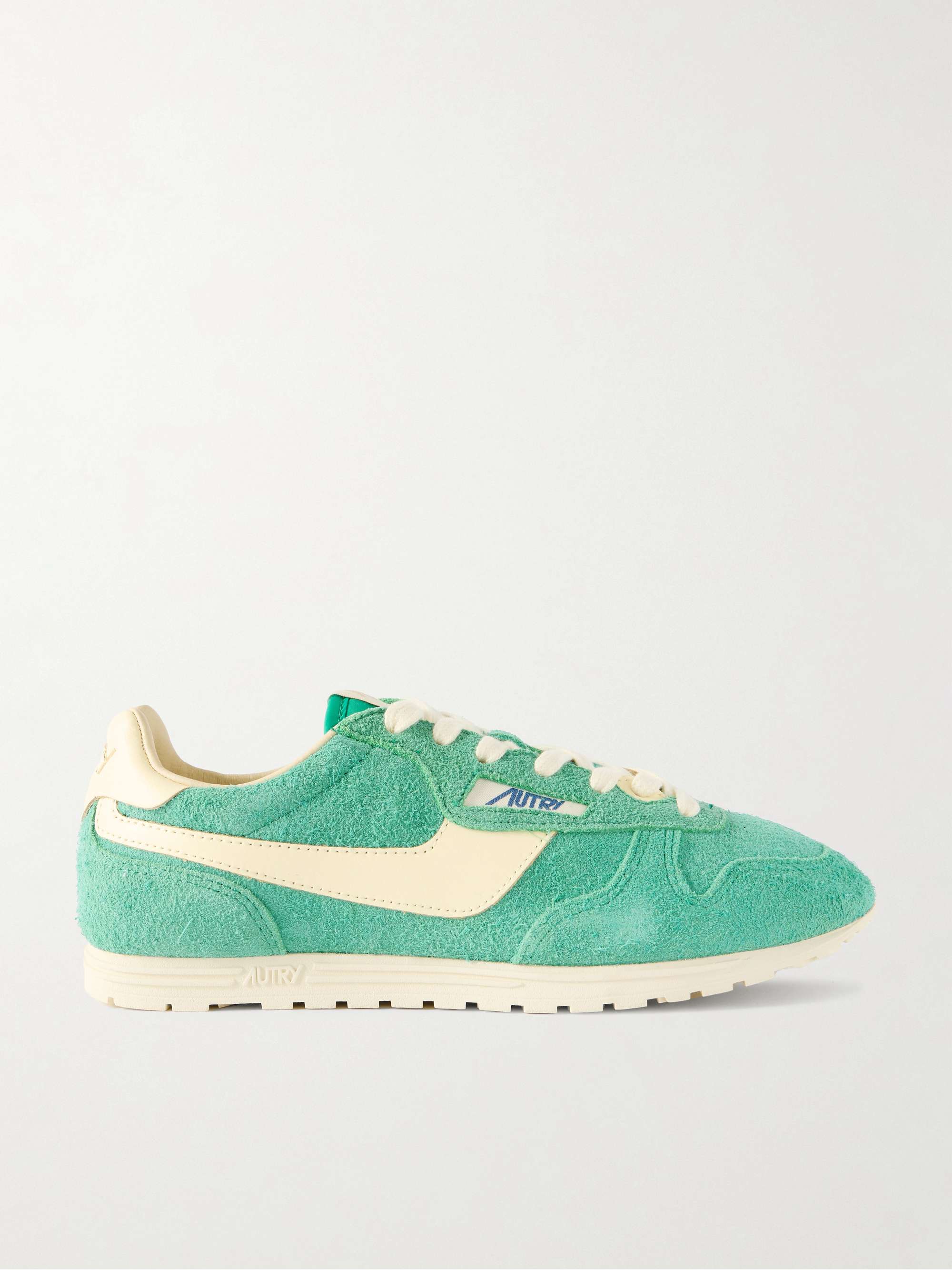 Windspin Leather-Trimmed Suede Sneakers