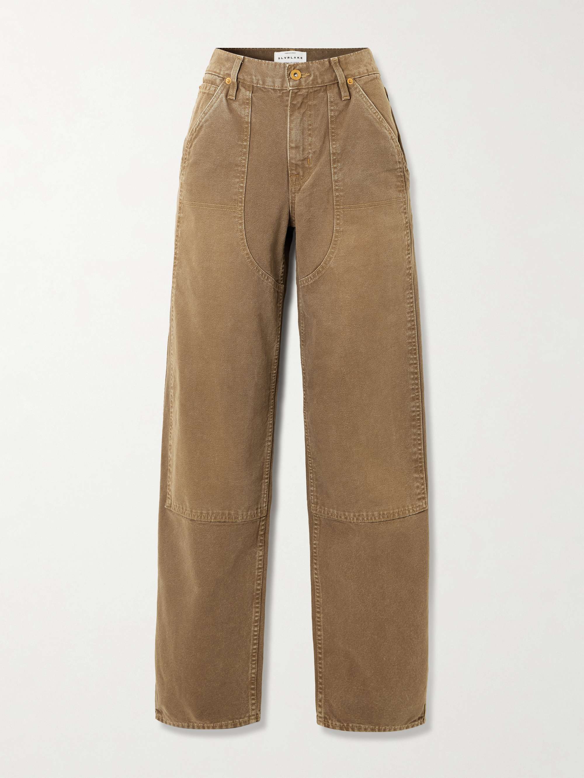 Tess Worker Paneled Cotton-Canvas Barrel-Leg Pants