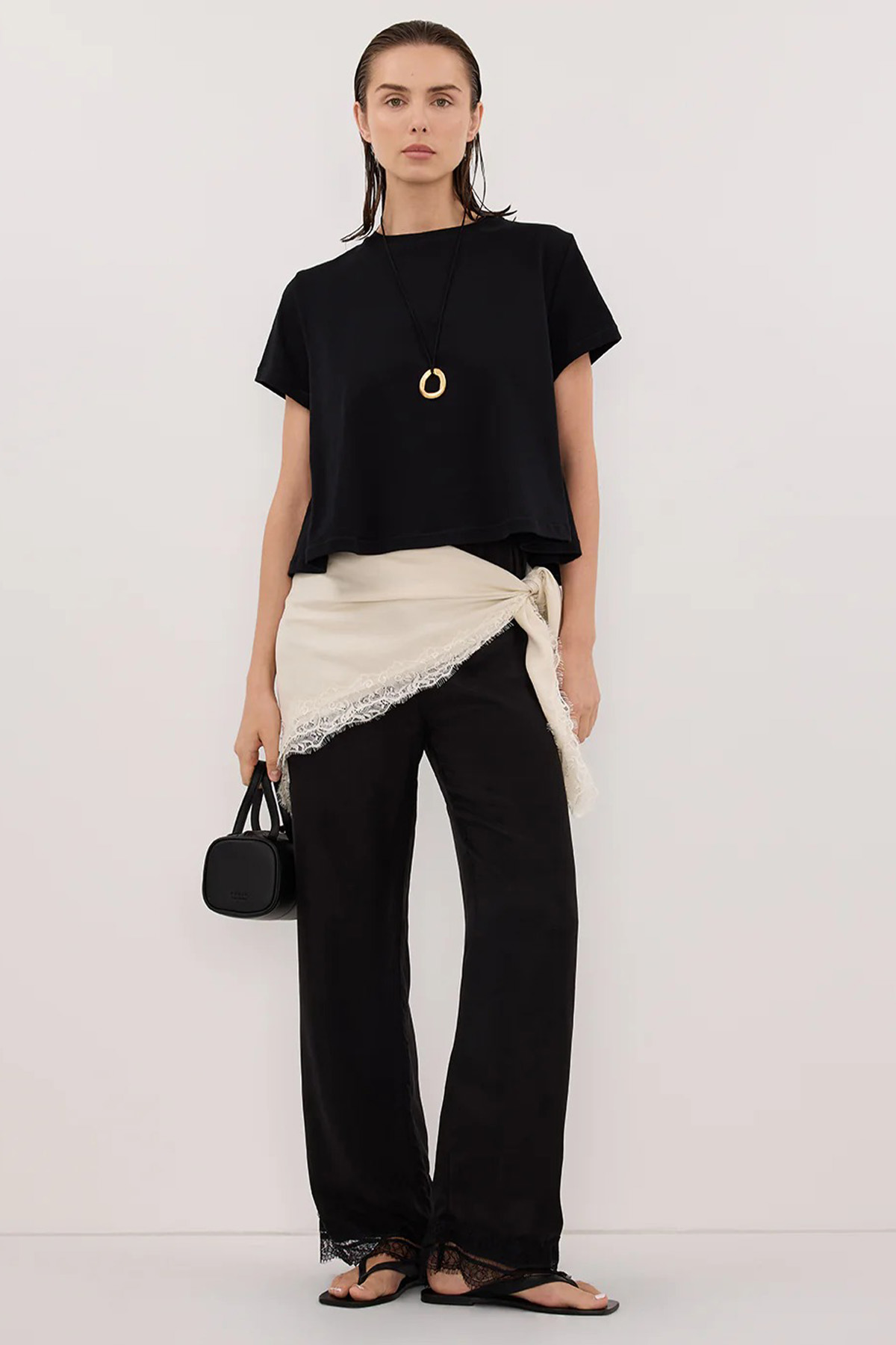 Andrea Sandstone Cupro Lace Scarf