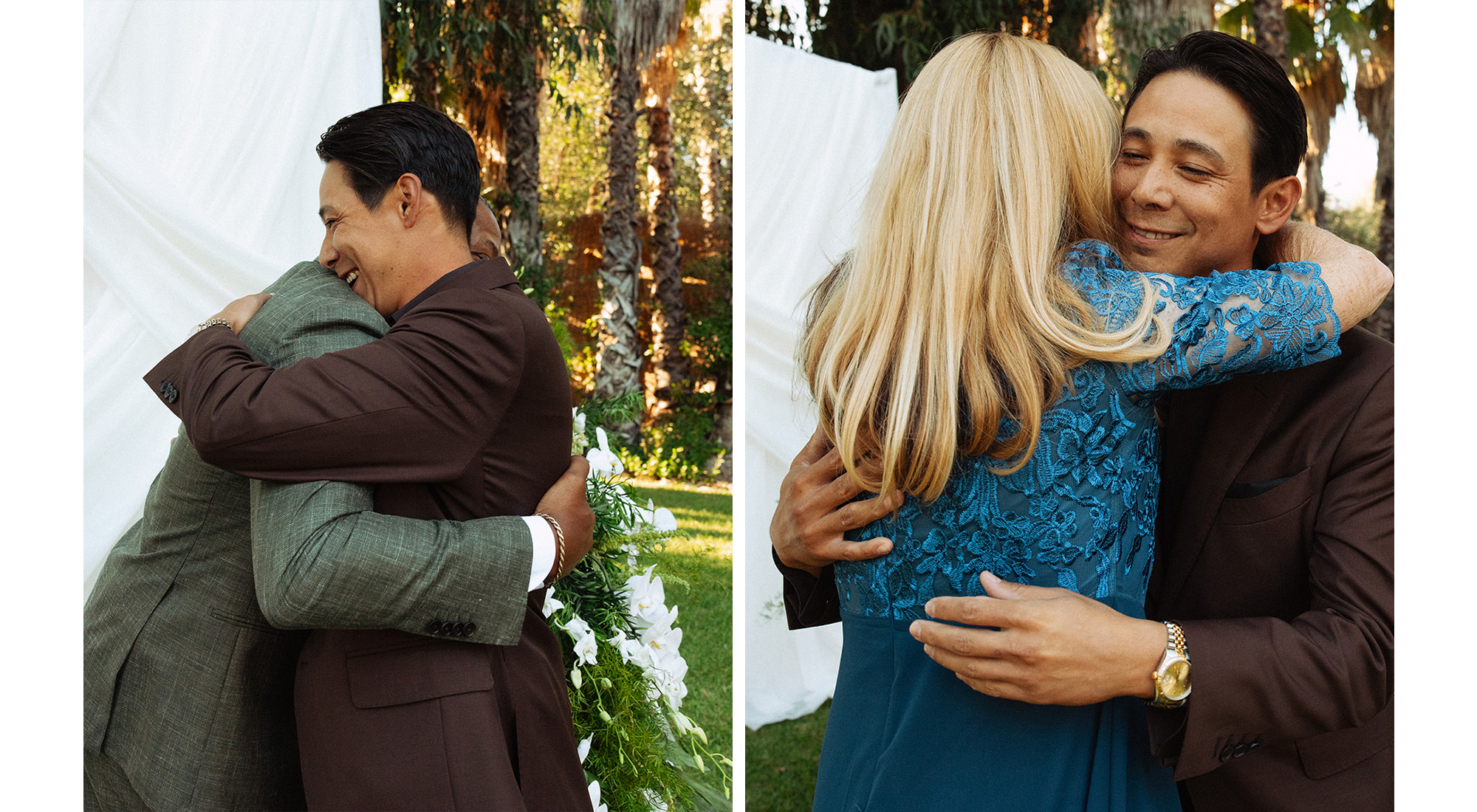 Sean hugging his mom and friend.