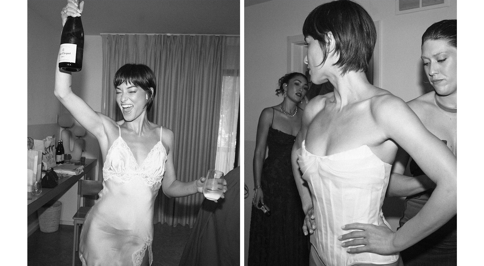 Britni Sumida getting ready for her wedding.