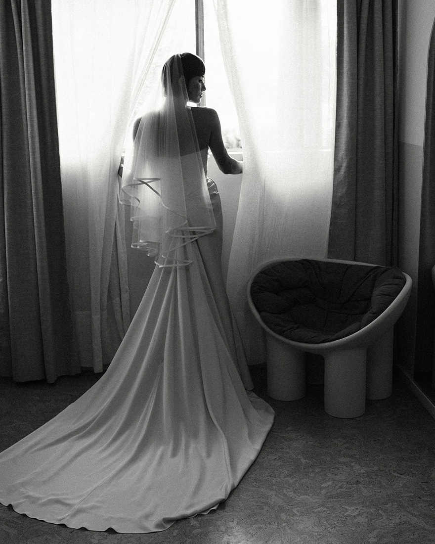 Britni Sumida in her wedding dress.