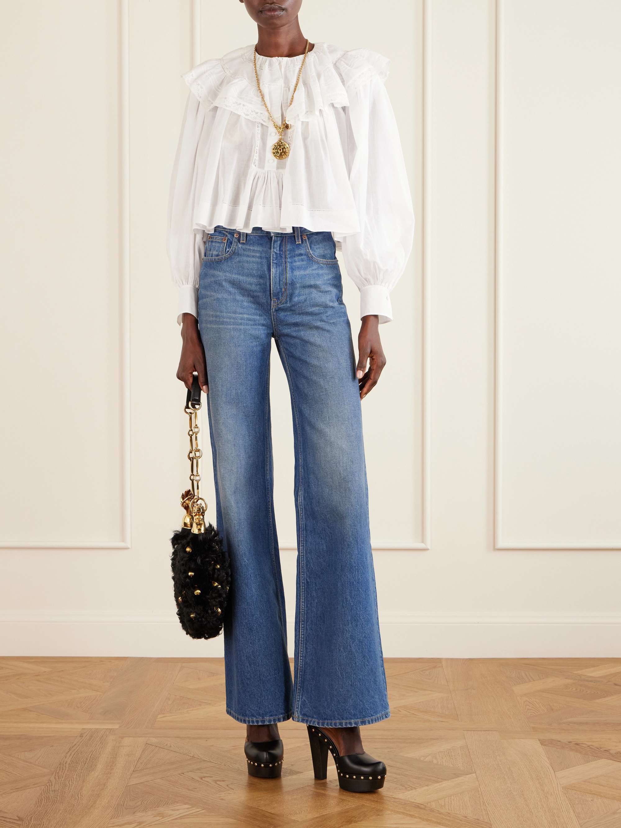 Ruffled Cotton-Voile Blouse